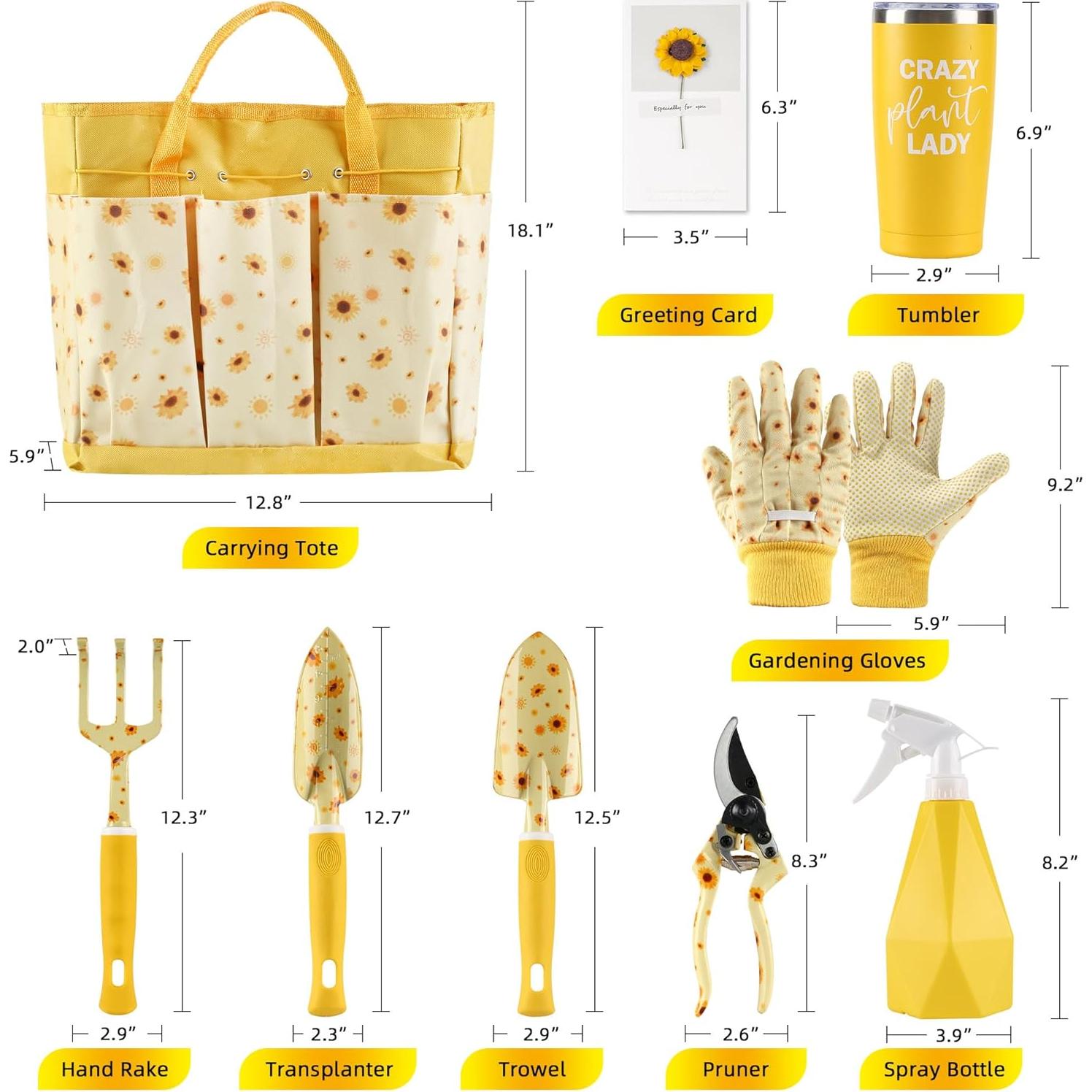 Juego de Herramientas de Jardín LZPTYYSN con Bolsa Amarilla