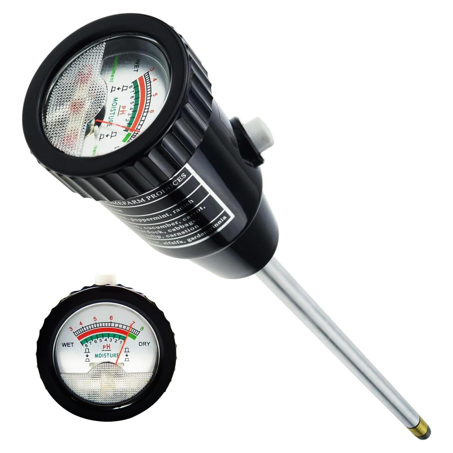 Medidor Digital de pH y Humedad del Suelo TEKCOPLUS 2 en 1