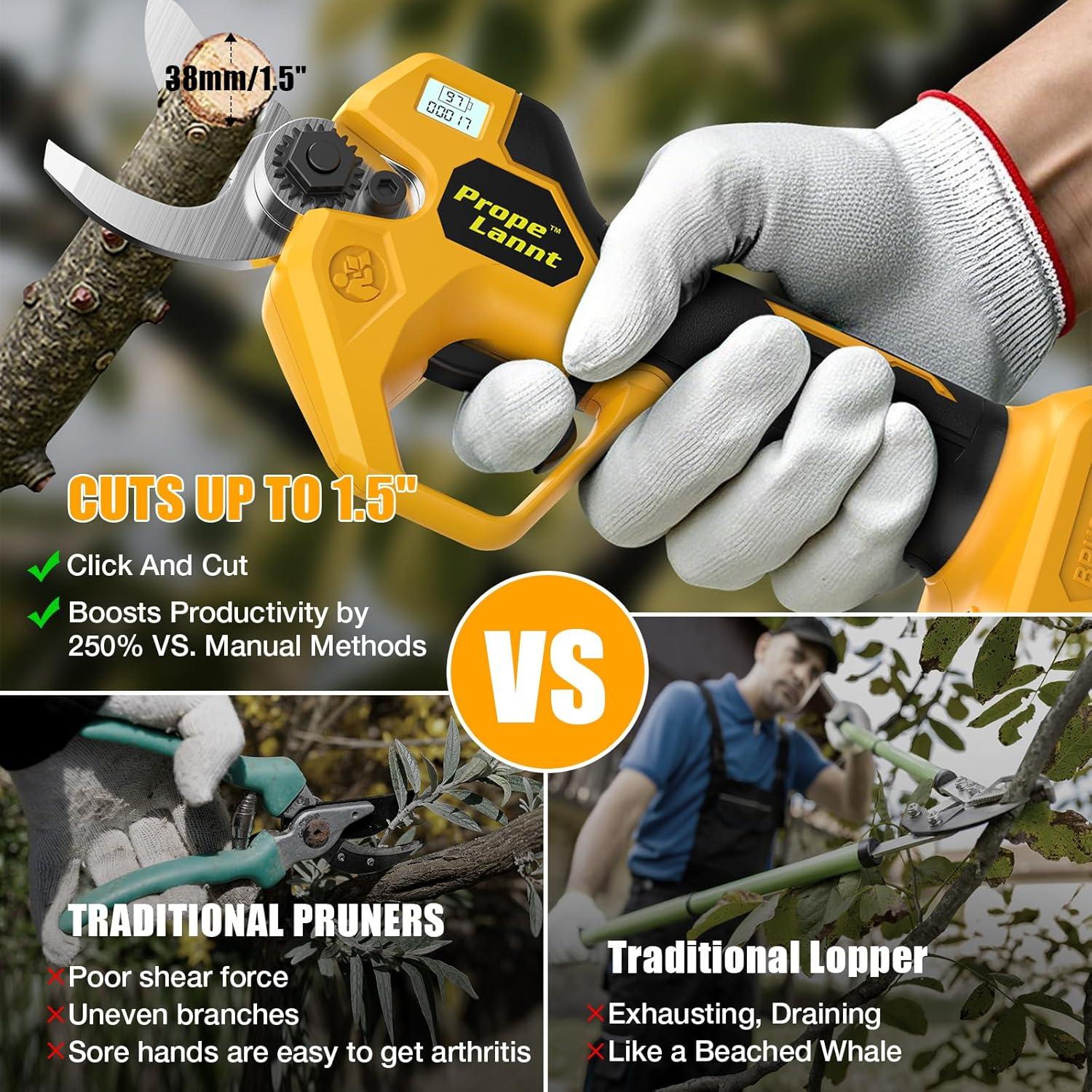 Tijeras de podar eléctricas PropeLannt 20V - 1.5" corte