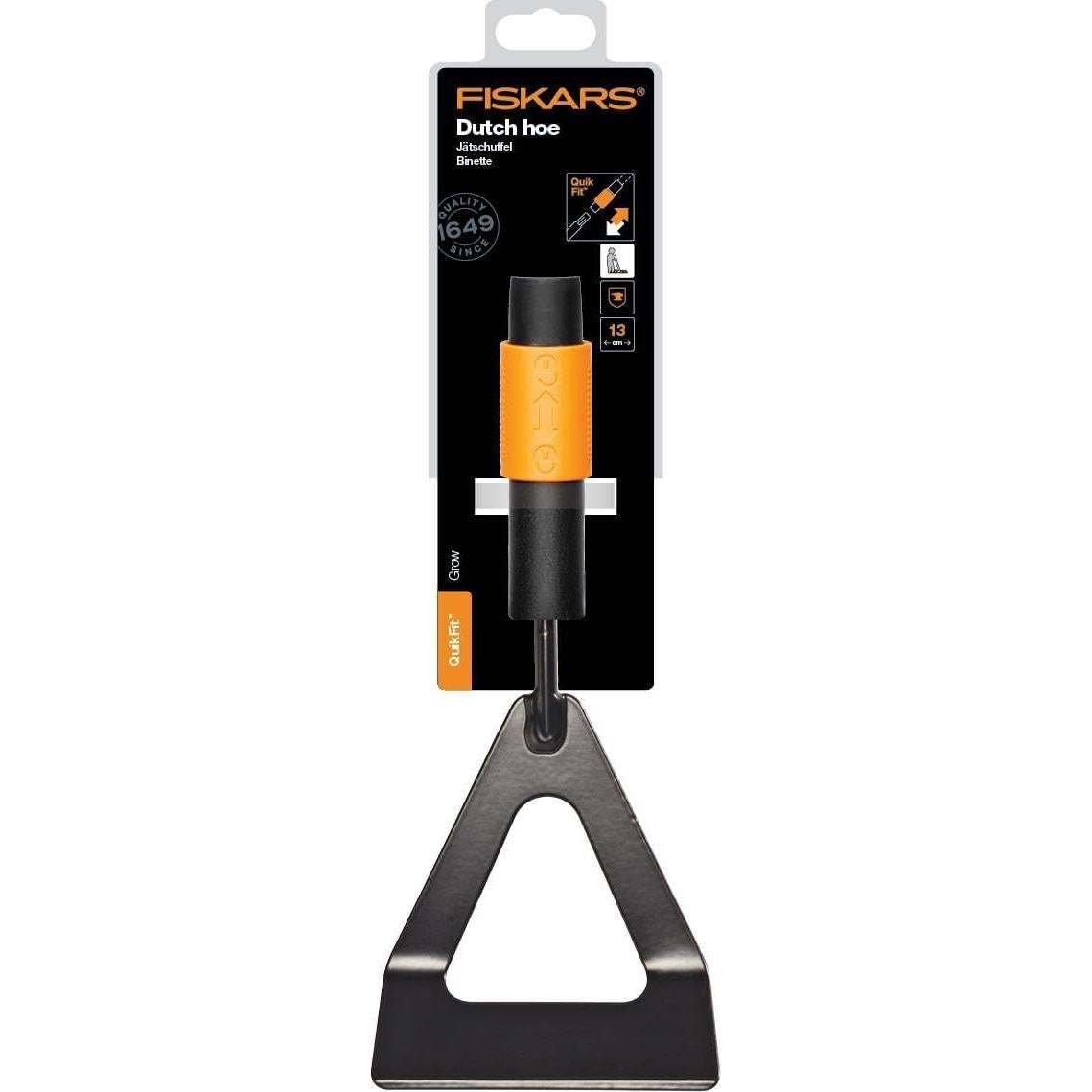 Azada Holandesa Fiskars QuikFit 12.5 cm Acero Boro Negro/Naranja