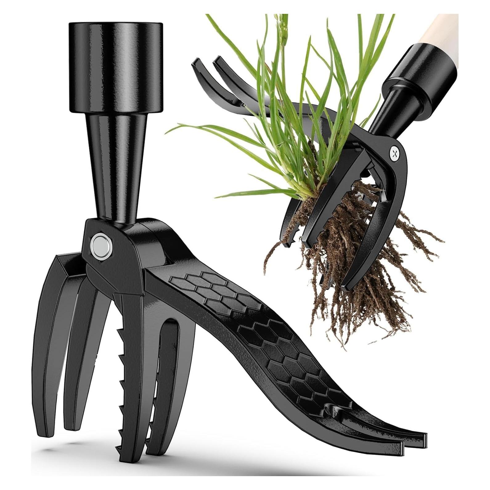 Weed Puller Tool Head Replacement, Weeding Puller Remover Tool Stand Up Heavy Duty for Yard Garden, 4 Claws Steel Head Artifact Uprooting Weeder Tool Design Easily Remove Weeds (No Handle)