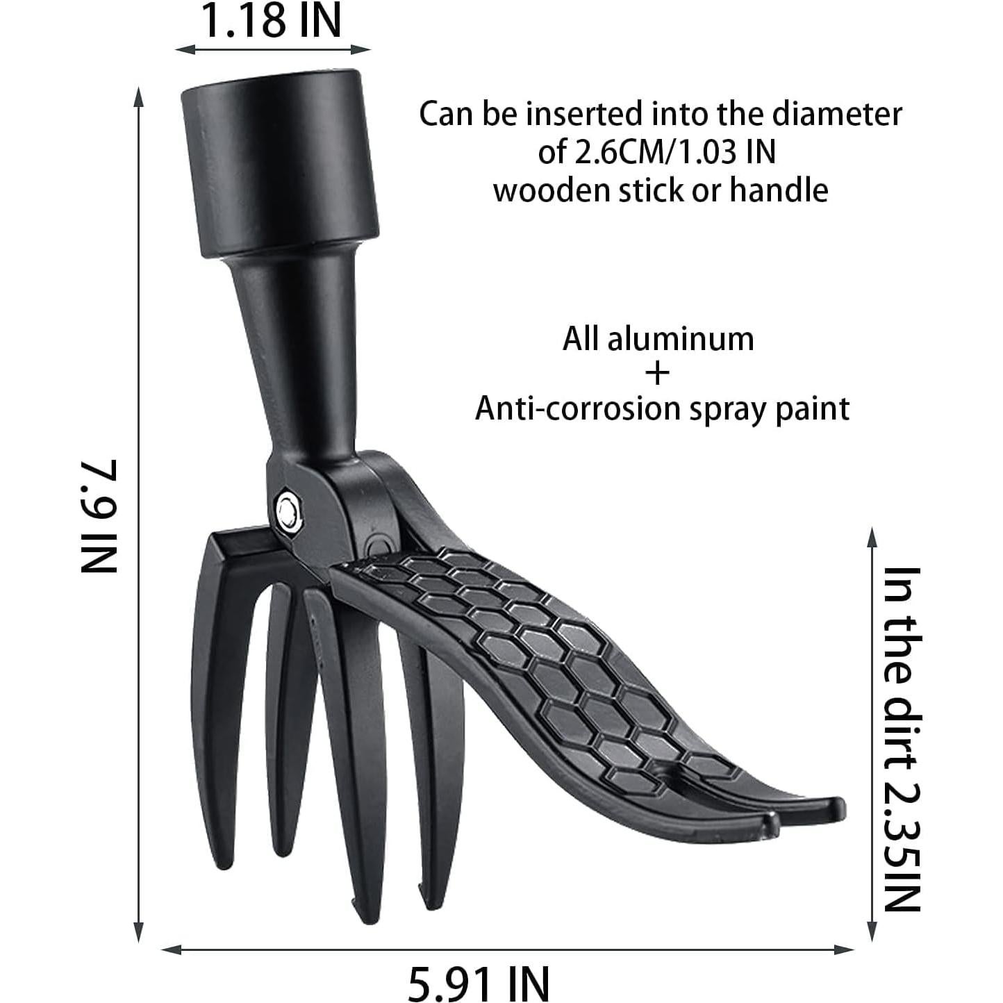 Weed Puller Tool Head Replacement, Weeding Puller Remover Tool Stand Up Heavy Duty for Yard Garden, 4 Claws Steel Head Artifact Uprooting Weeder Tool Design Easily Remove Weeds (No Handle)