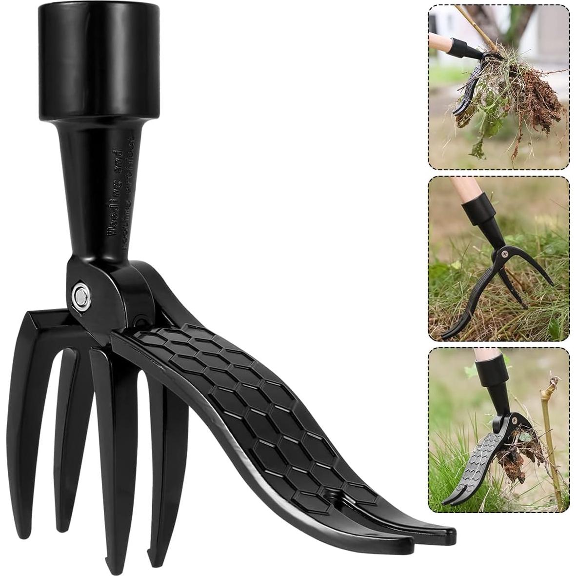 Weed Puller Tool Head Replacement, Weeding Puller Remover Tool Stand Up Heavy Duty for Yard Garden, 4 Claws Steel Head Artifact Uprooting Weeder Tool Design Easily Remove Weeds (No Handle)