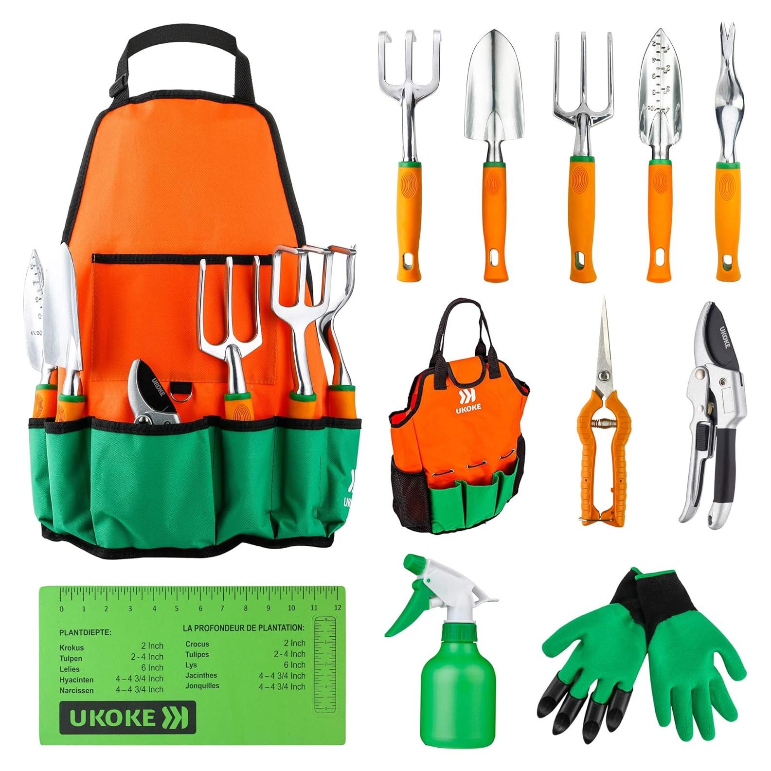 Juego de Herramientas de Jardín UKOKE 12 Piezas Aluminio