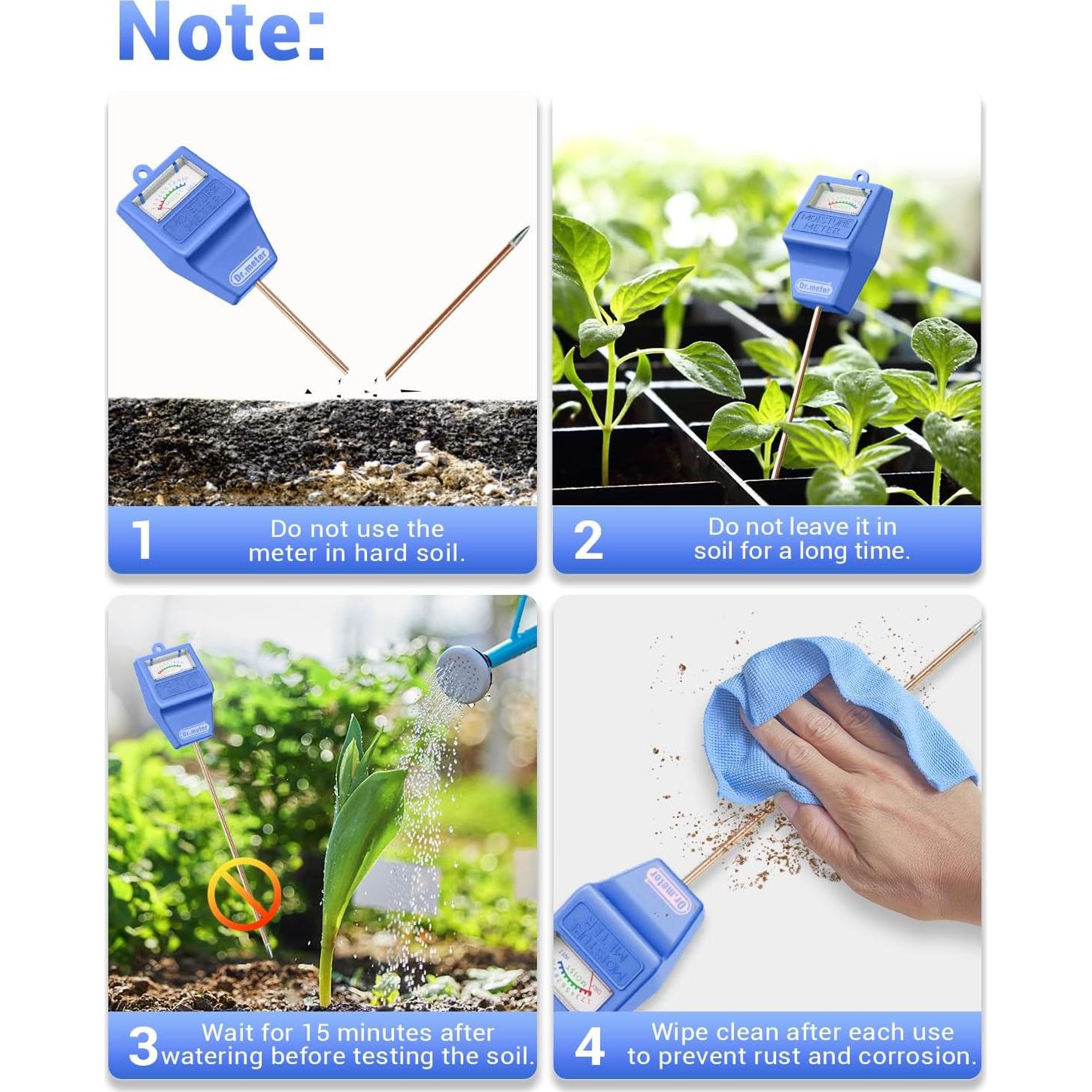 Medidor de Humedad del Suelo Dr.meter S10Plus Azul