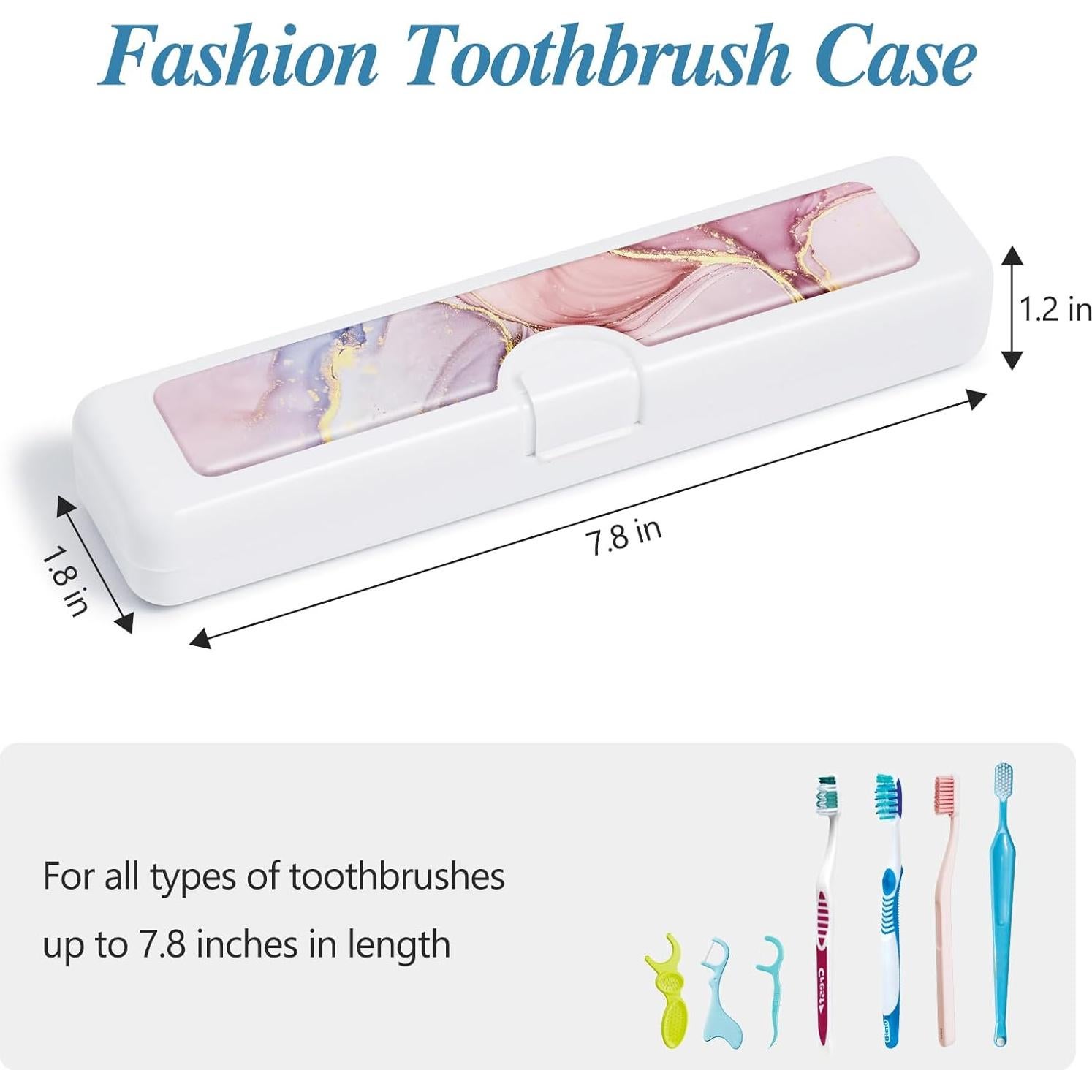 Estuche de Viaje para Cepillos de Dientes Gerkia Mármol Rosa