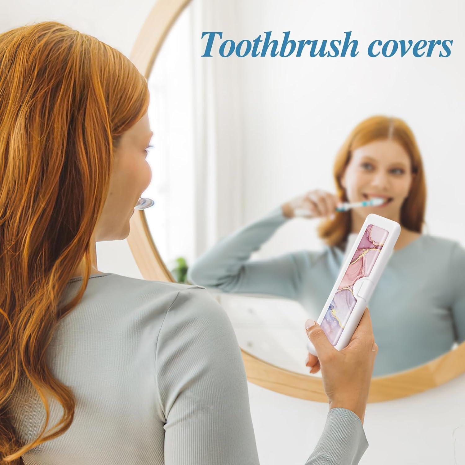 Estuche de Viaje para Cepillos de Dientes Gerkia Mármol Rosa