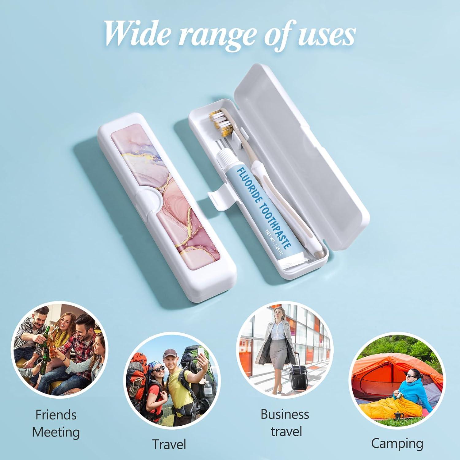 Estuche de Viaje para Cepillos de Dientes Gerkia Mármol Rosa