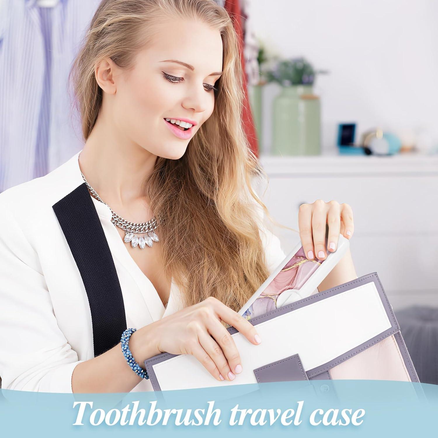 Estuche de Viaje para Cepillos de Dientes Gerkia Mármol Rosa