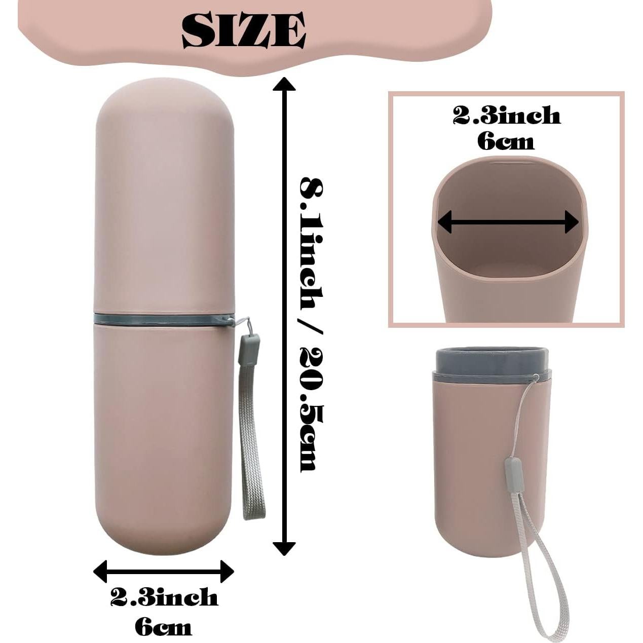 Estuche de Cepillo de Dientes de Viaje HEIPINIUYE Rosa 20.57 cm