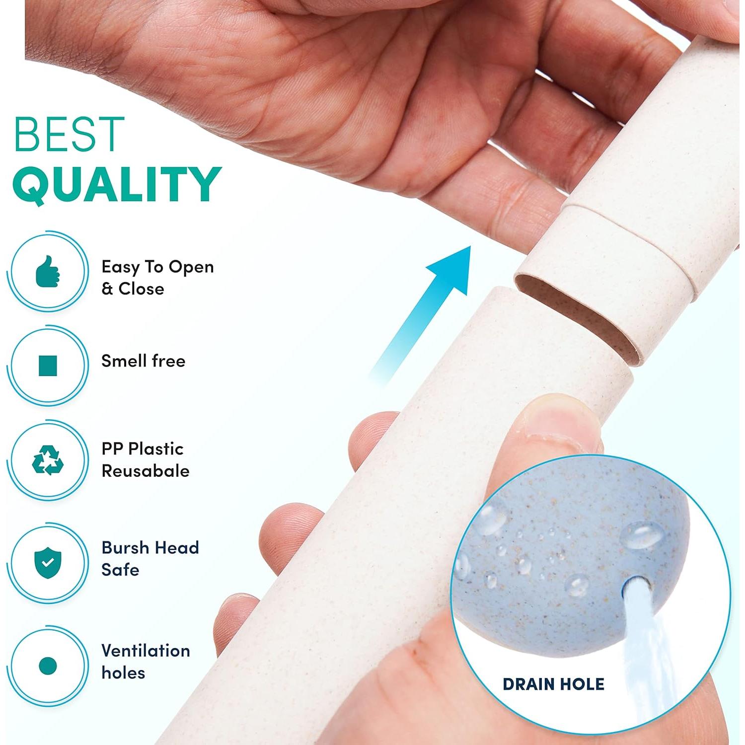 Estuche de Cepillo de Dientes de Viaje 4 PCS Flytofer