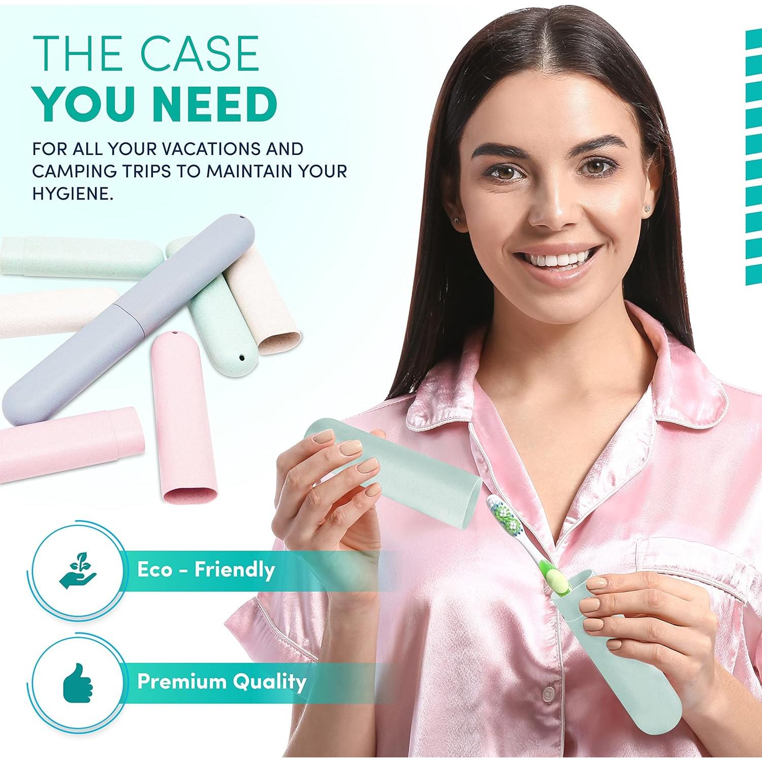 Estuche de Cepillo de Dientes de Viaje 4 PCS Flytofer