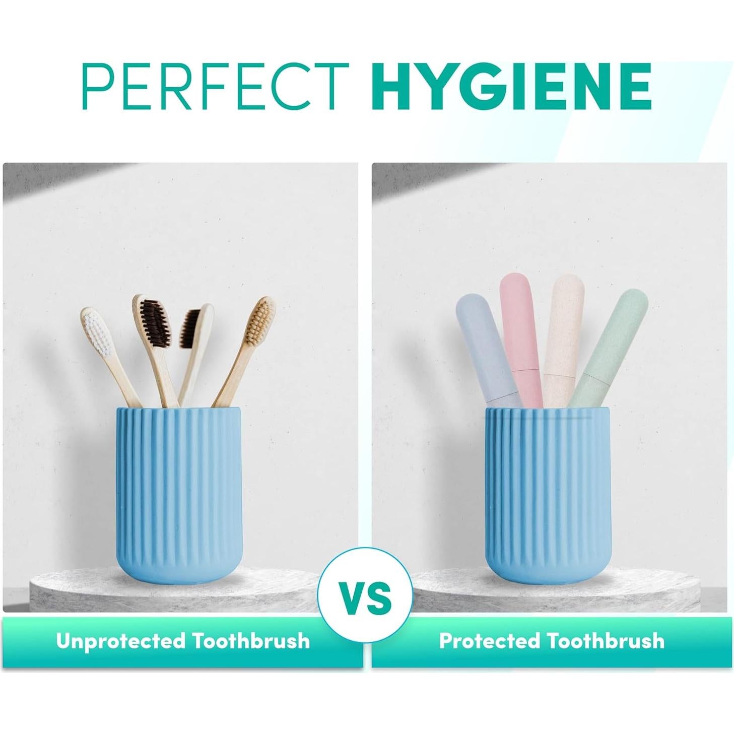 Estuche de Cepillo de Dientes de Viaje 4 PCS Flytofer