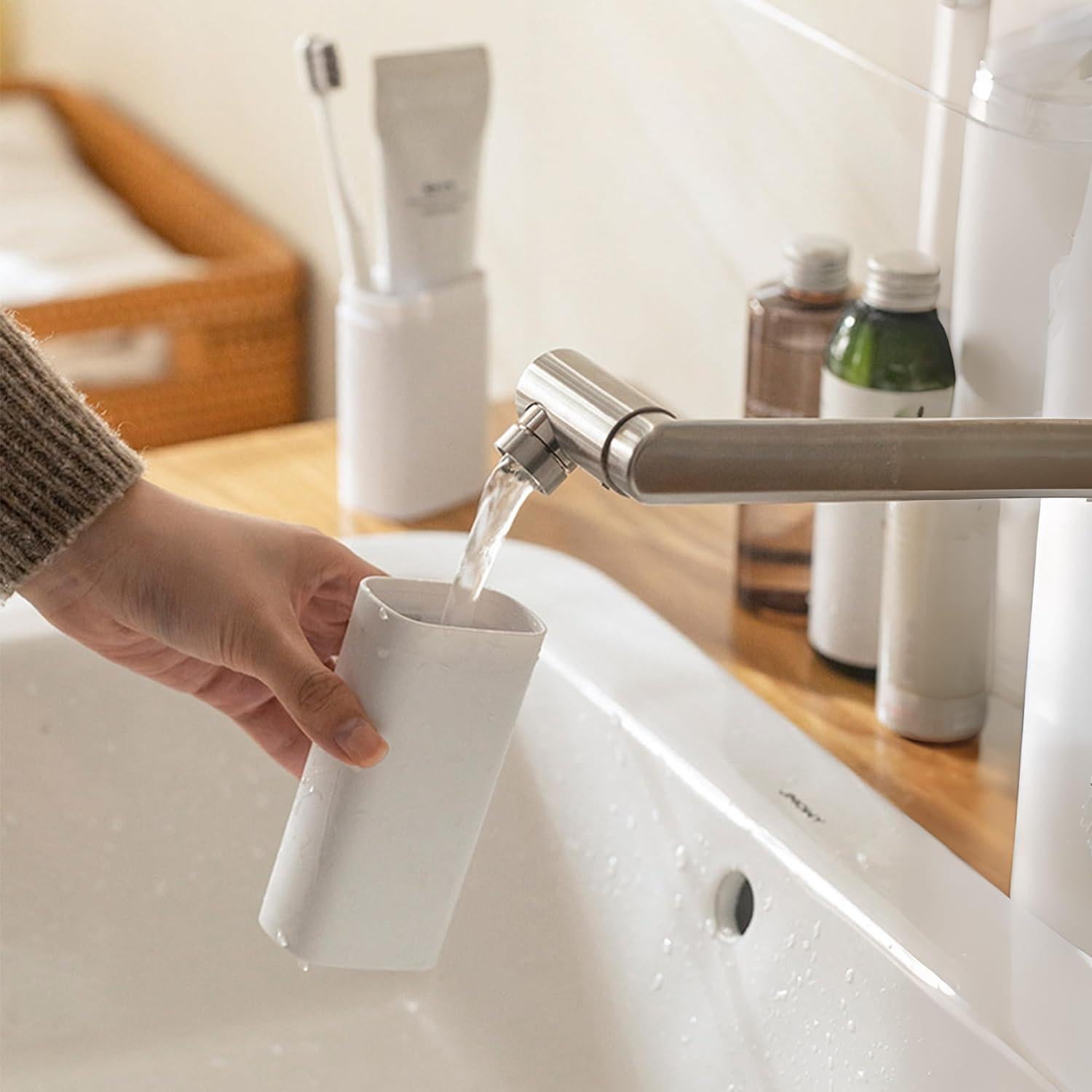 Estuche de Cepillo de Dientes de Viaje Crafts Stone Blanco