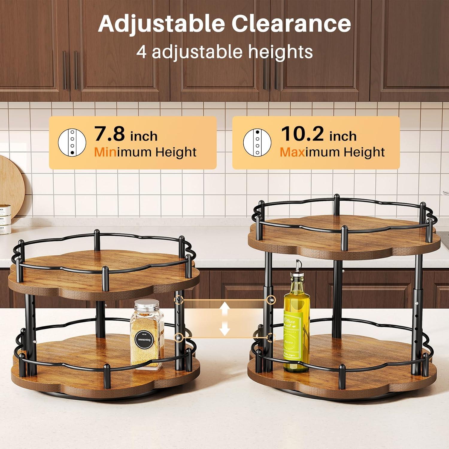 Organizador de Especias Lazy Susan HKWOTINHA 2 Niveles 25.4 cm