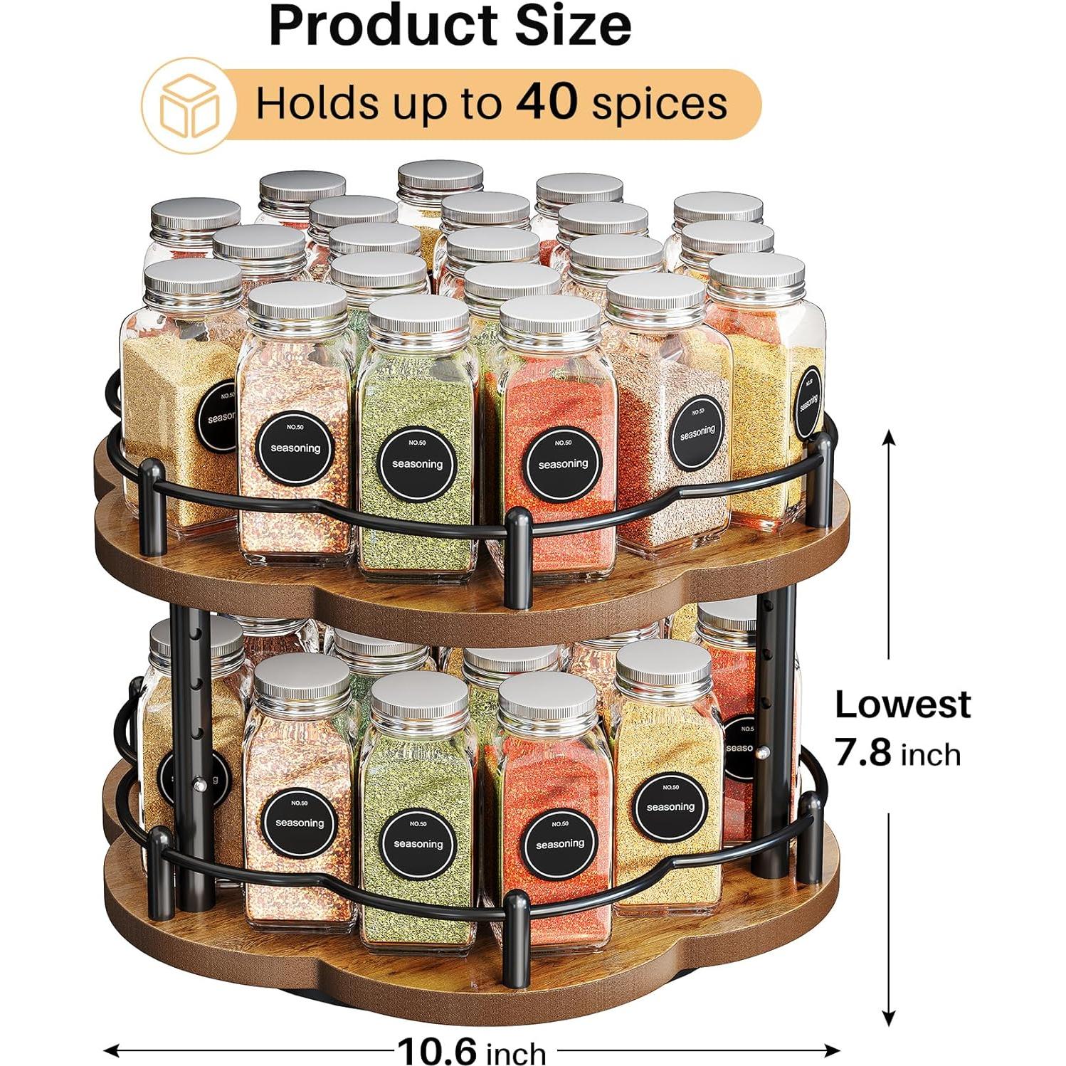 Organizador de Especias Lazy Susan HKWOTINHA 2 Niveles 25.4 cm