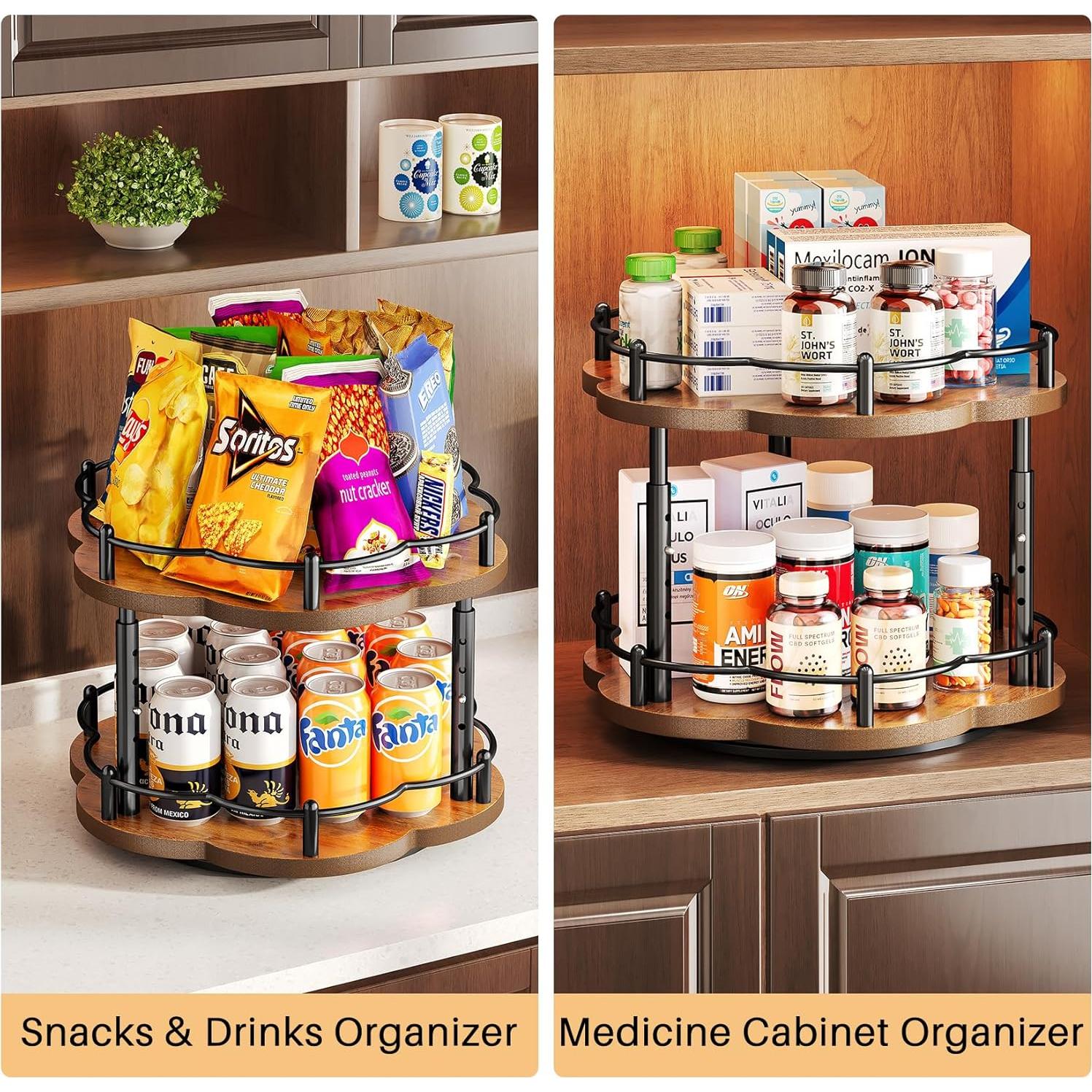 Organizador de Especias Lazy Susan HKWOTINHA 2 Niveles 25.4 cm