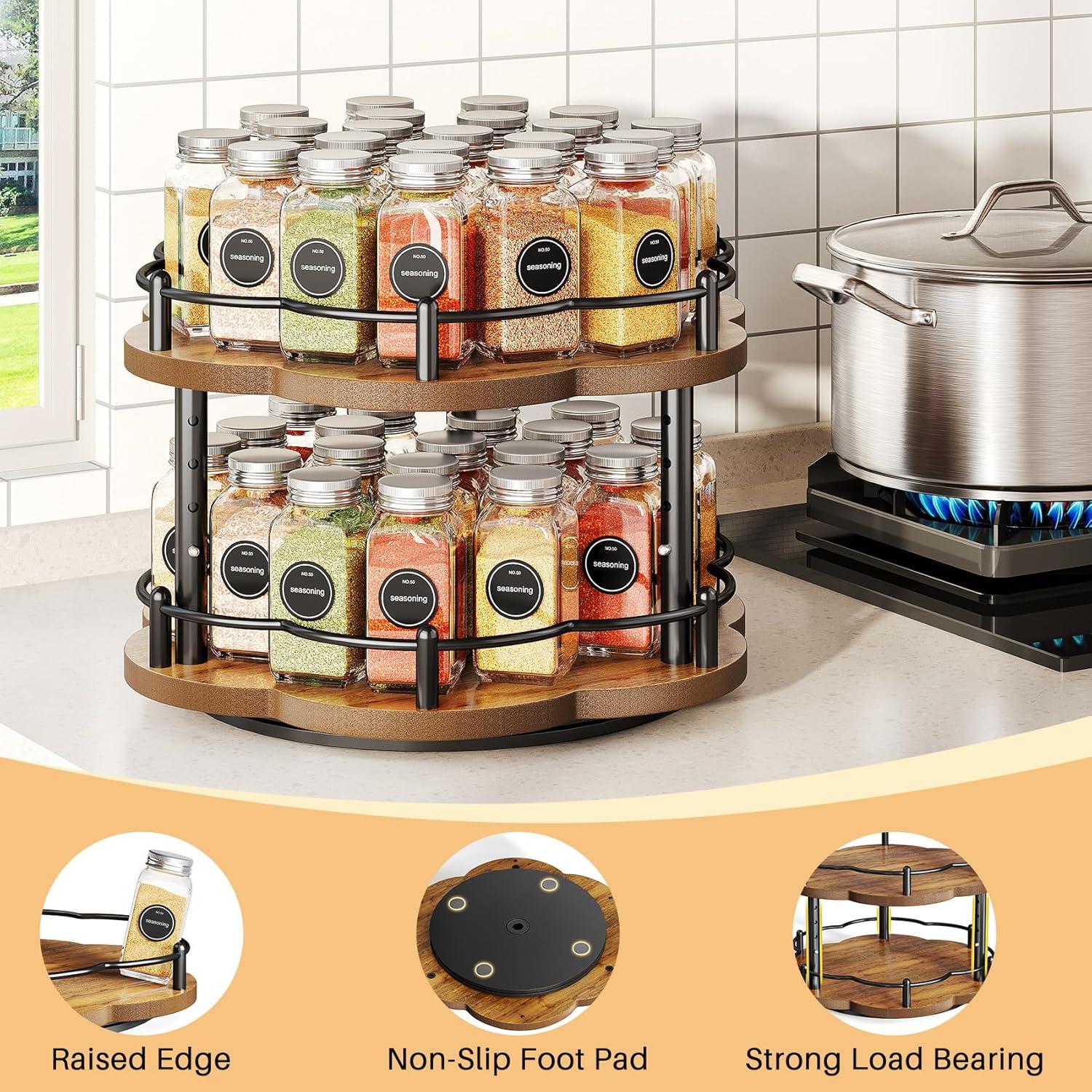 Organizador de Especias Lazy Susan HKWOTINHA 2 Niveles 25.4 cm