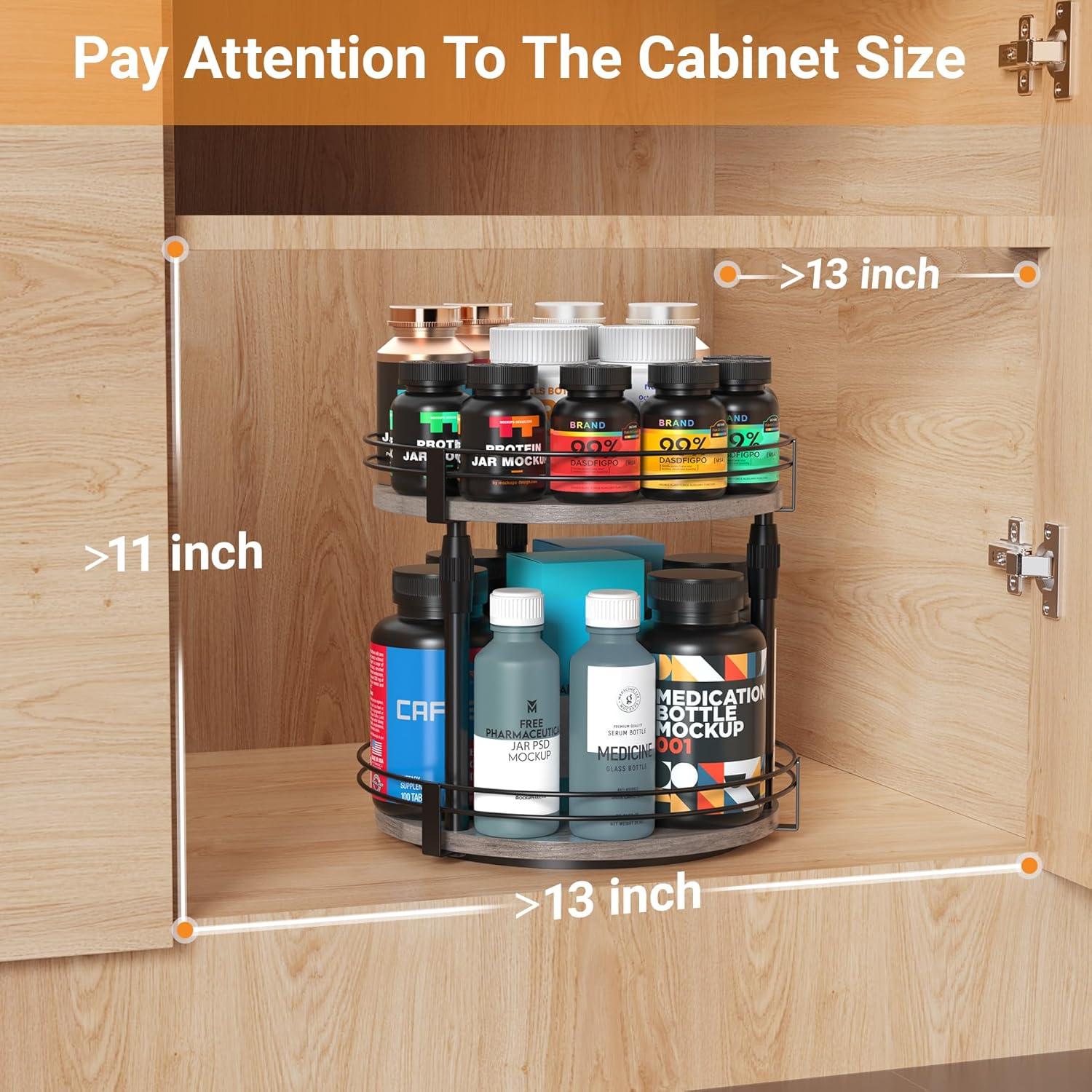 Organizador de Especias Giratorio 2 Niveles Across-Star Gris