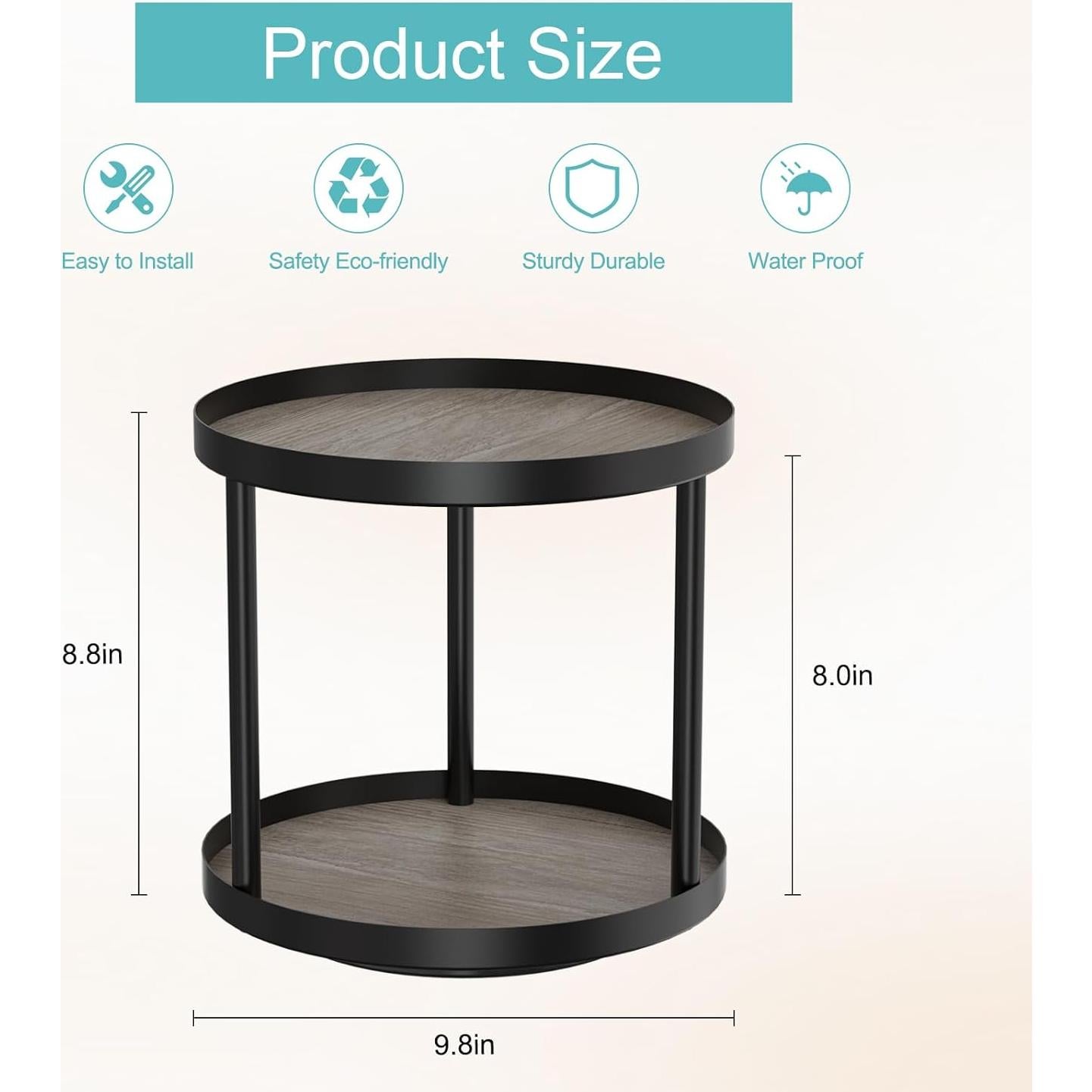 Organizador Giratorio de 2 Niveles Giikin para Especias 18x18x22 cm