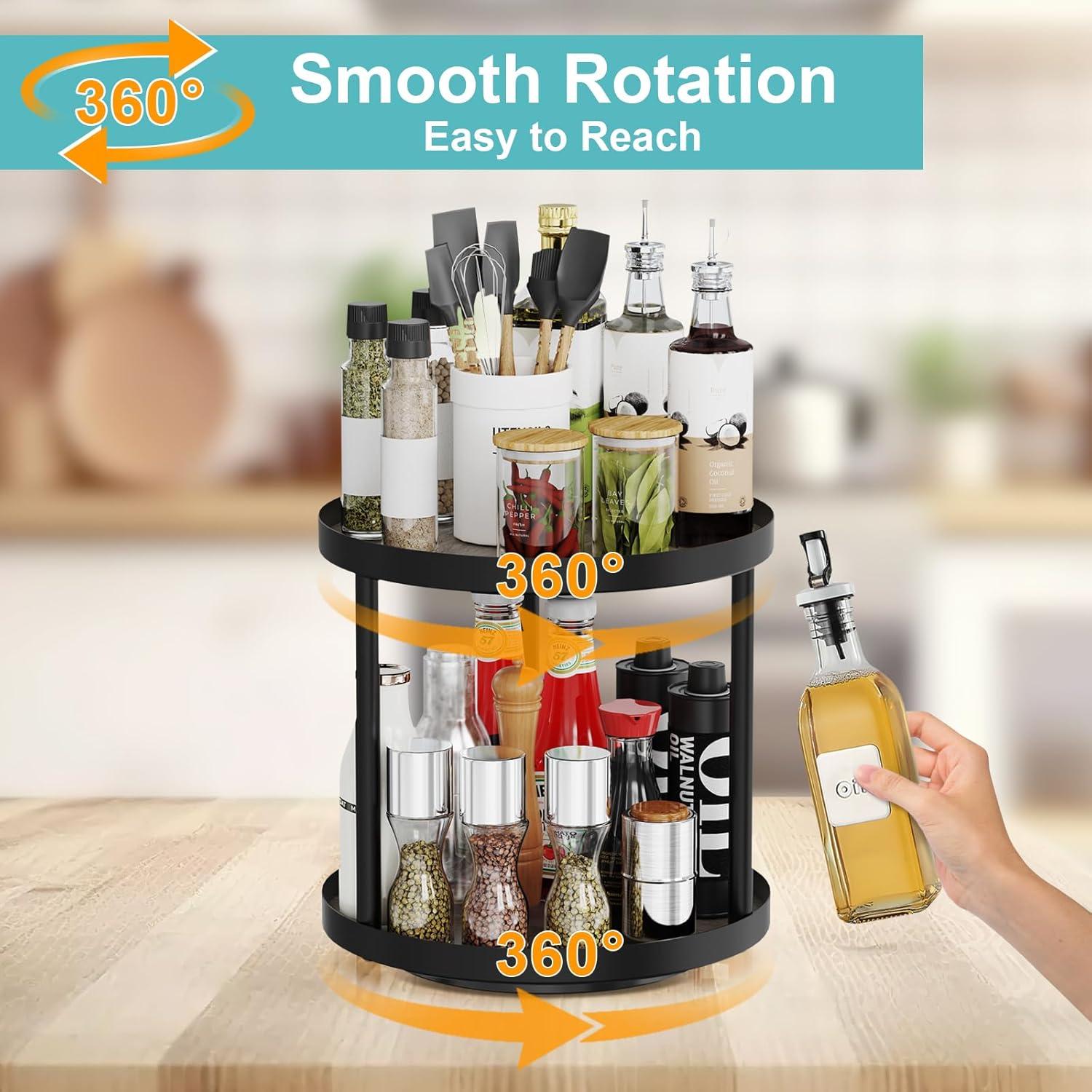 Organizador Giratorio de 2 Niveles Giikin para Especias 18x18x22 cm