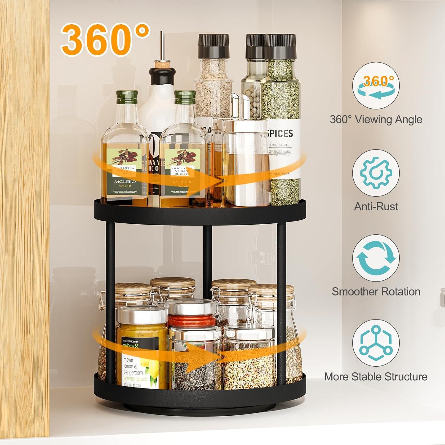 Organizador Giratorio de 2 Niveles Giikin para Especias 18x18x22 cm