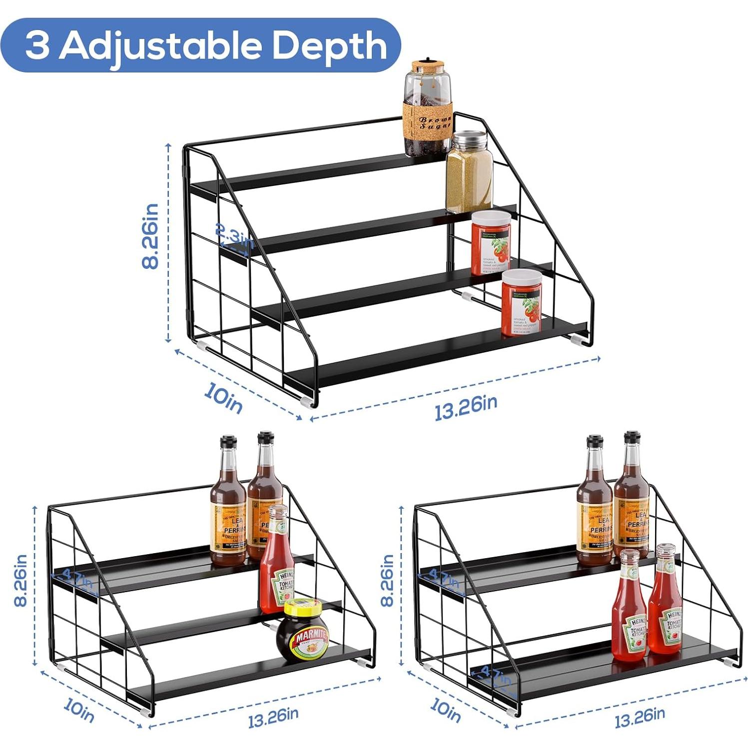 Organizador de Especias GIGIFTREE 4 Niveles Ajustable Negro