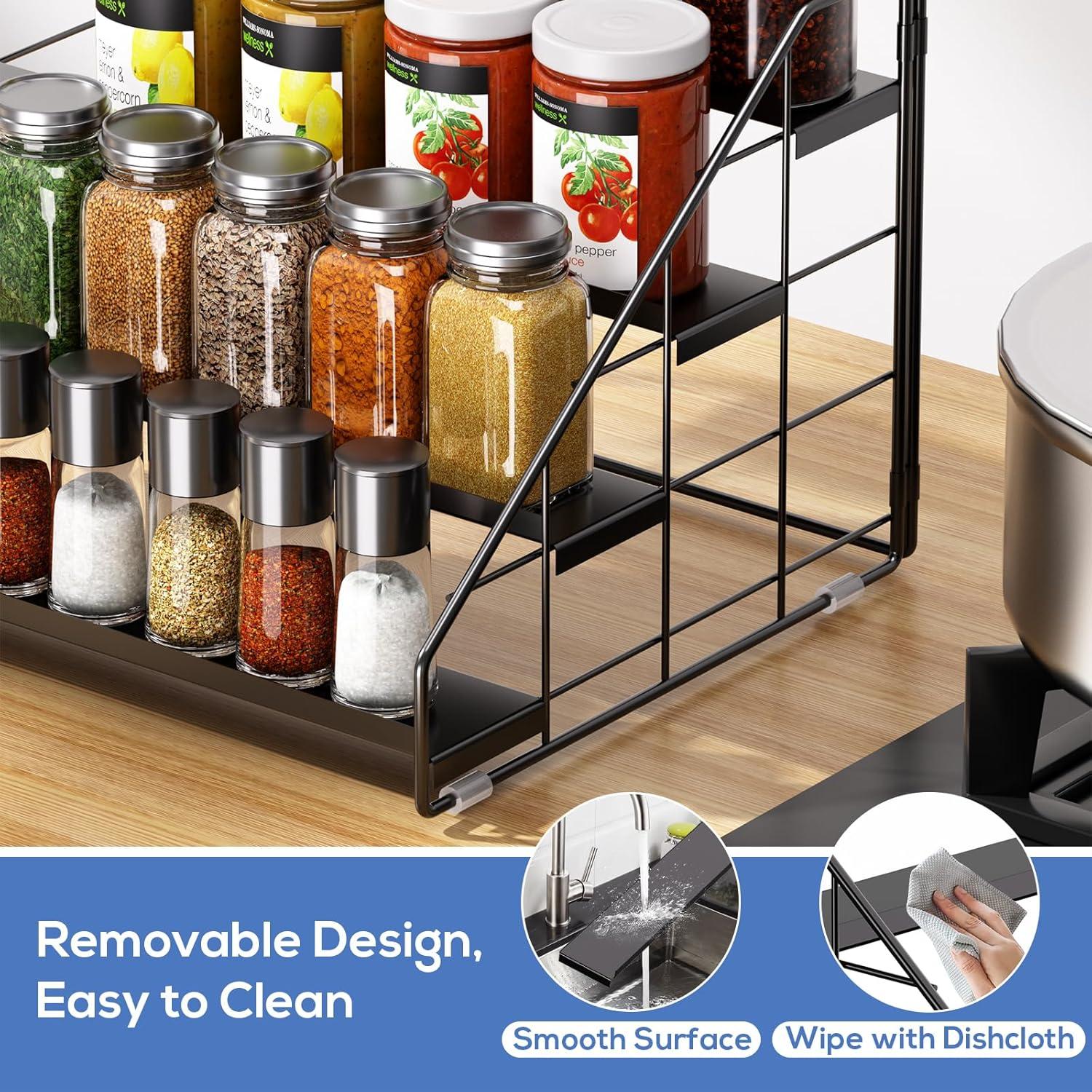 Organizador de Especias GIGIFTREE 4 Niveles Ajustable Negro