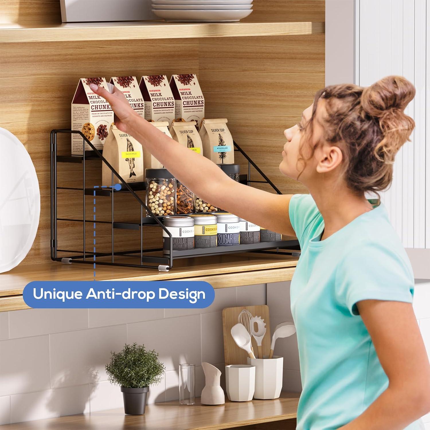 Organizador de Especias GIGIFTREE 4 Niveles Ajustable Negro