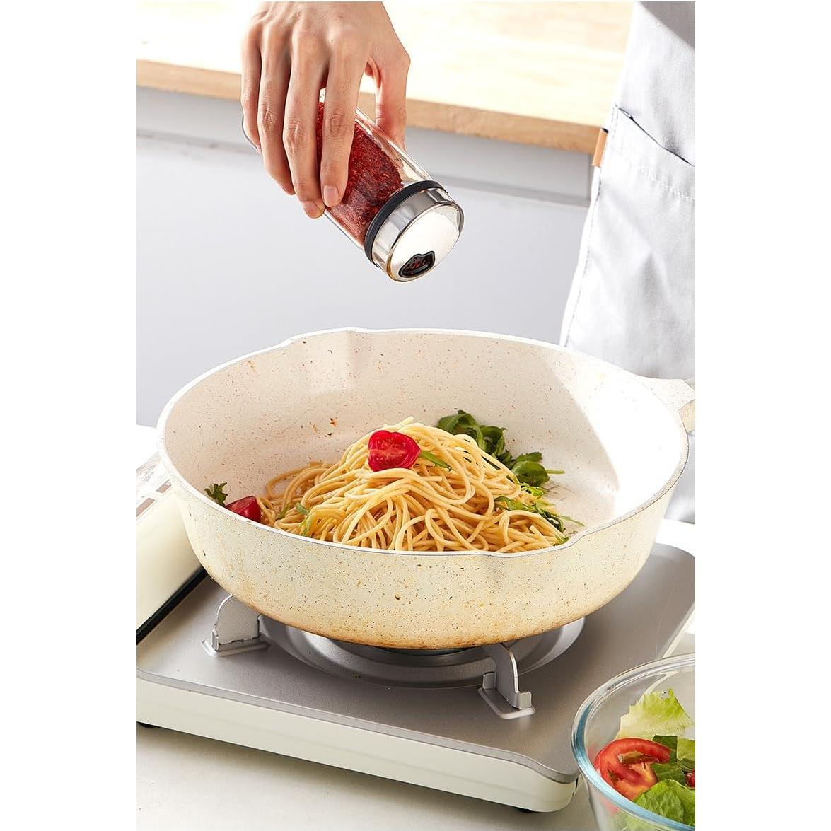 Organizador de Especias Giratorio TINMIX con 5 Tarros de Vidrio