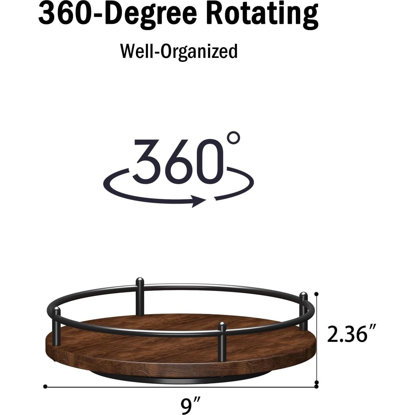 Organizador Lazy Susan KOKSTOP 22,86 cm Negro Madera Metal