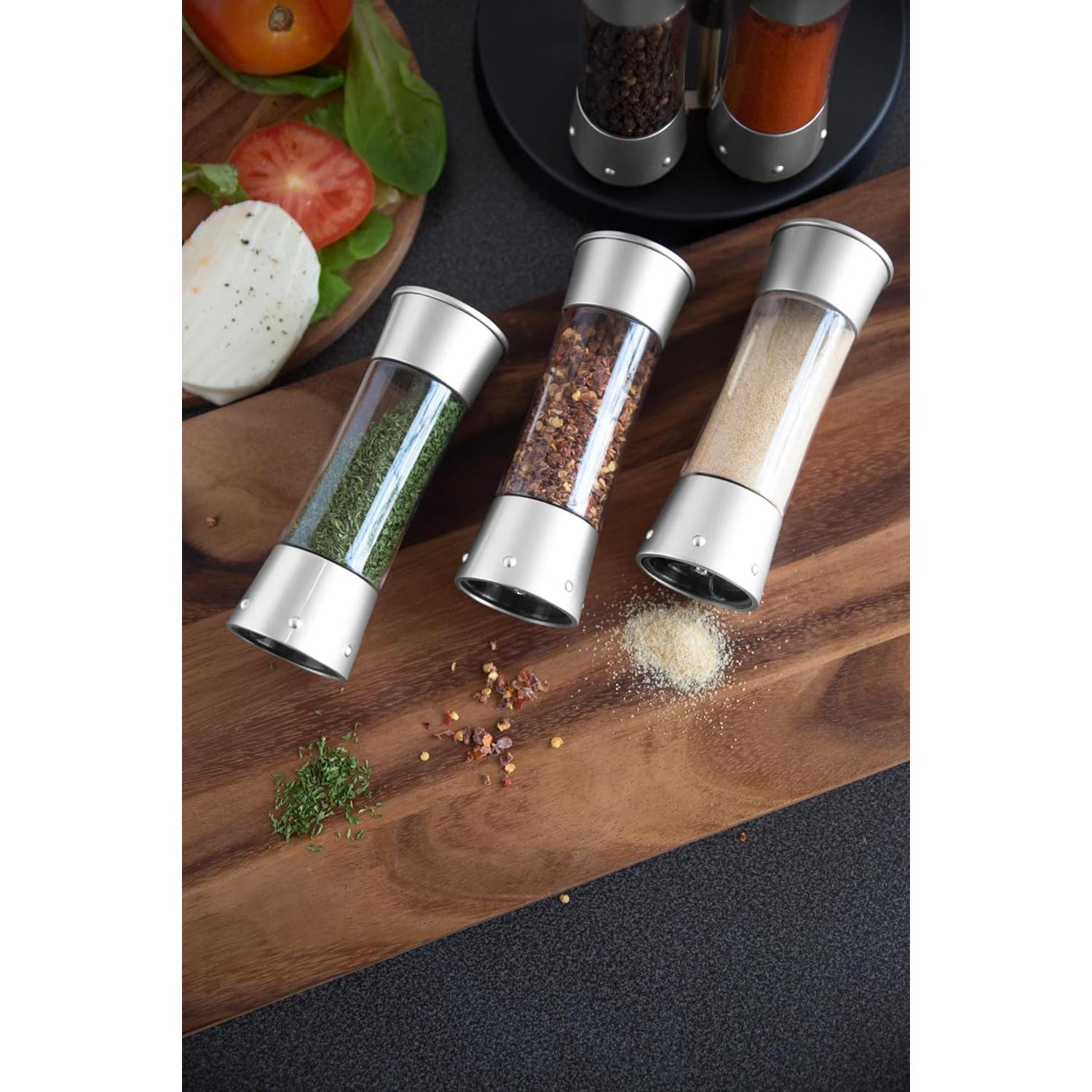 Estante de Especias KitchenArt Elite, 8 Tarros, Plateado