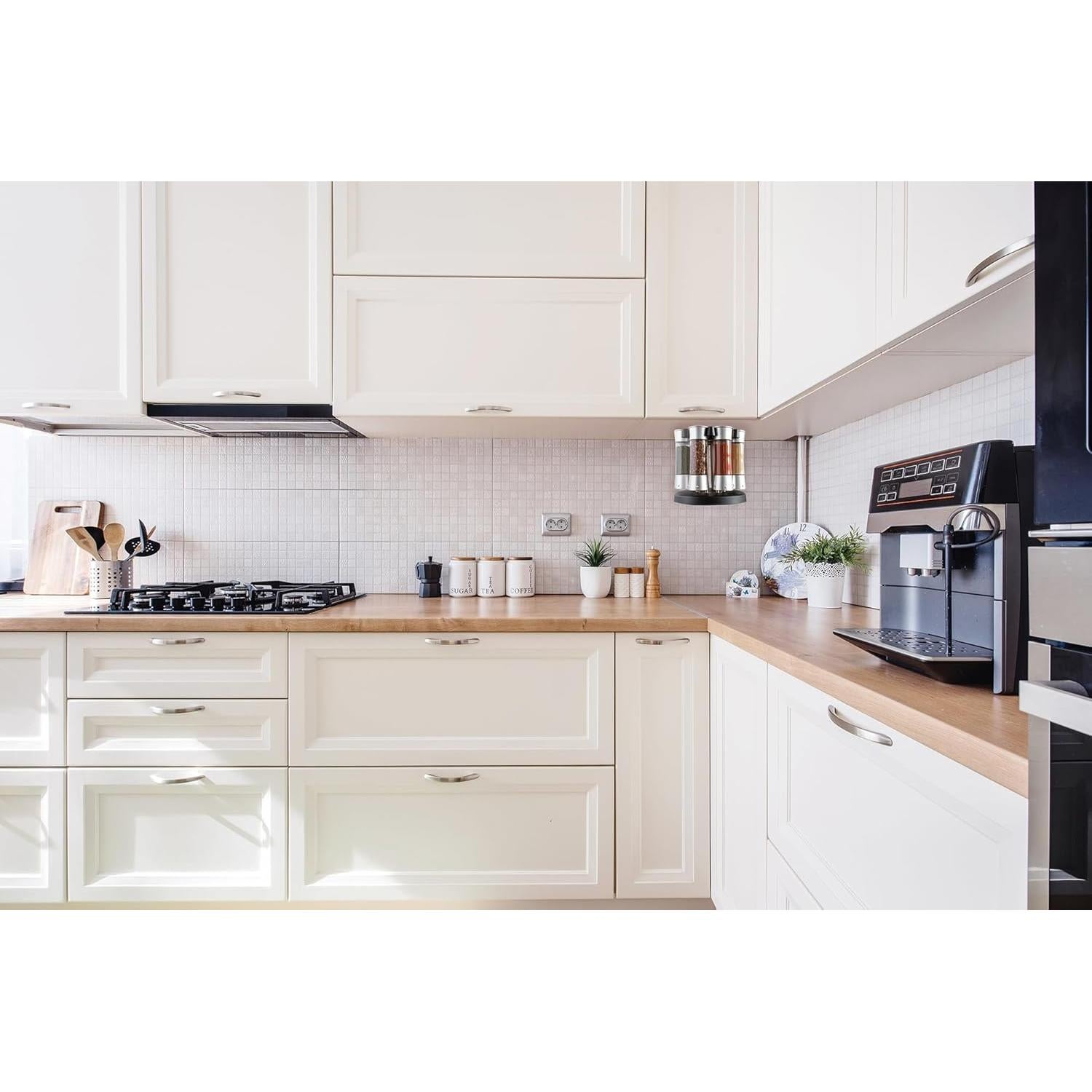 Estante de Especias KitchenArt Elite, 8 Tarros, Plateado