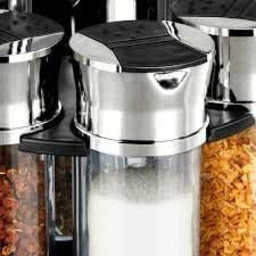 Soporte Giratorio de Especias Home Basics 6 Piezas Negro