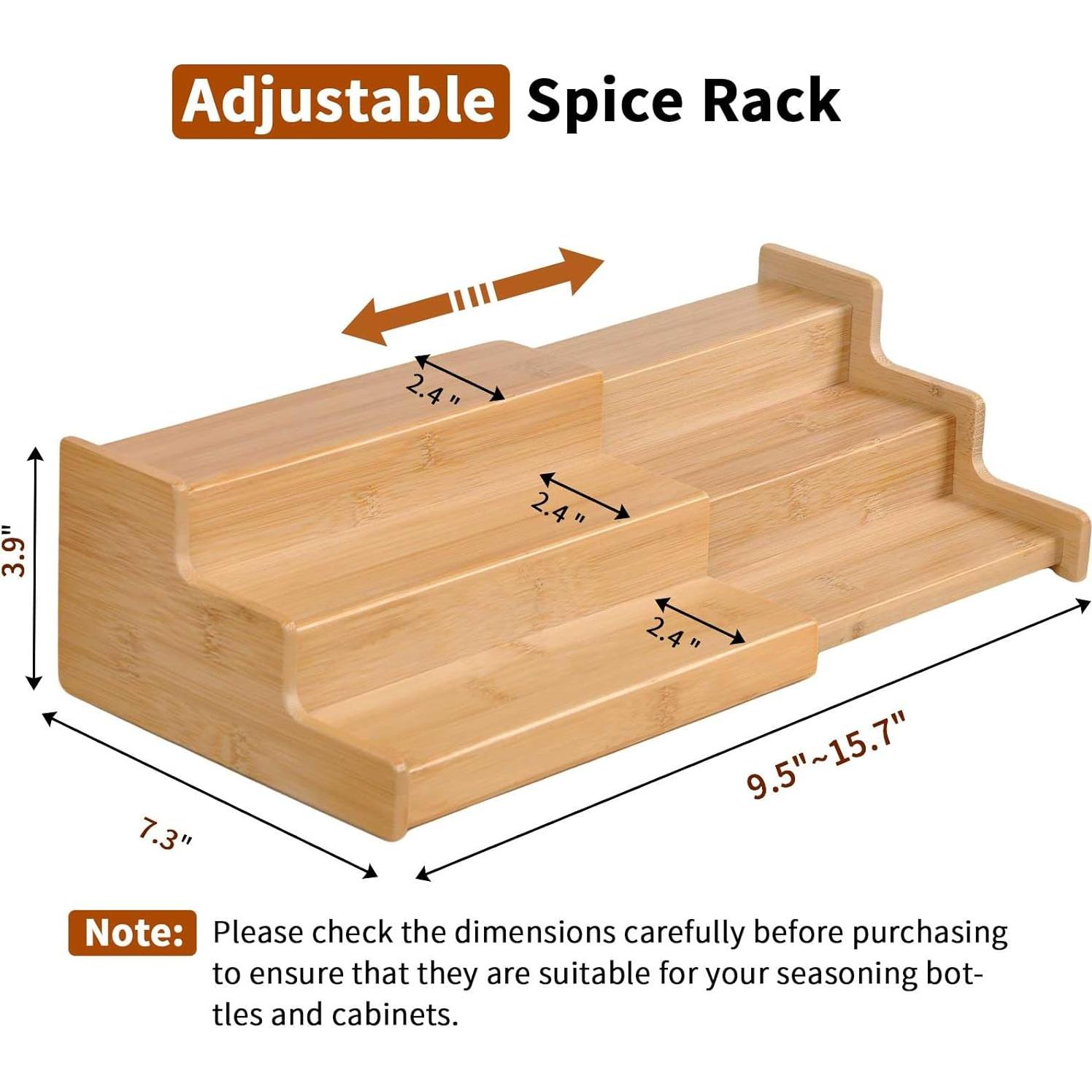 Organizador de especias JinDoWin 3 niveles bambú 2 paquetes