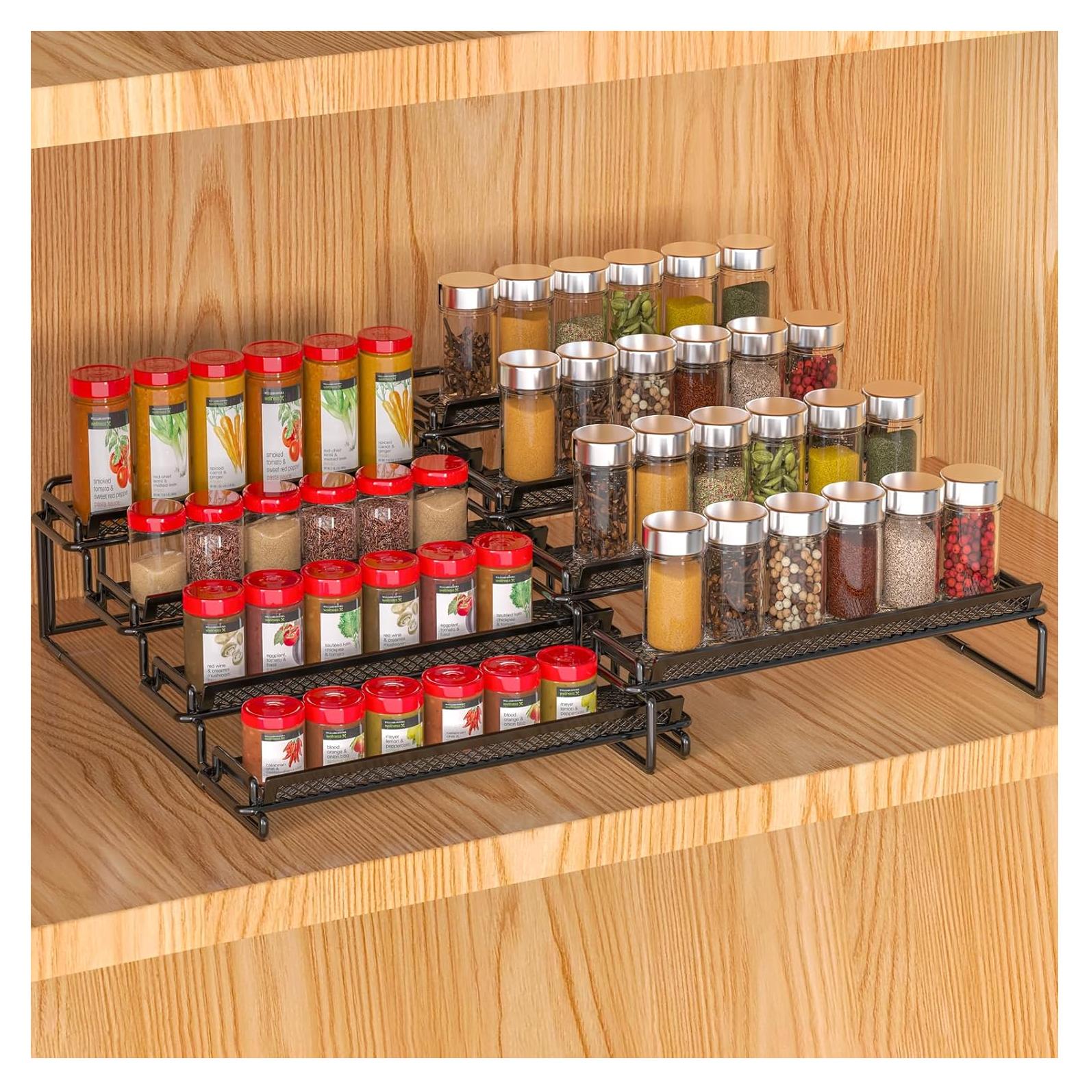 Organizador de especias 4 niveles LUHENPING negro 2 piezas