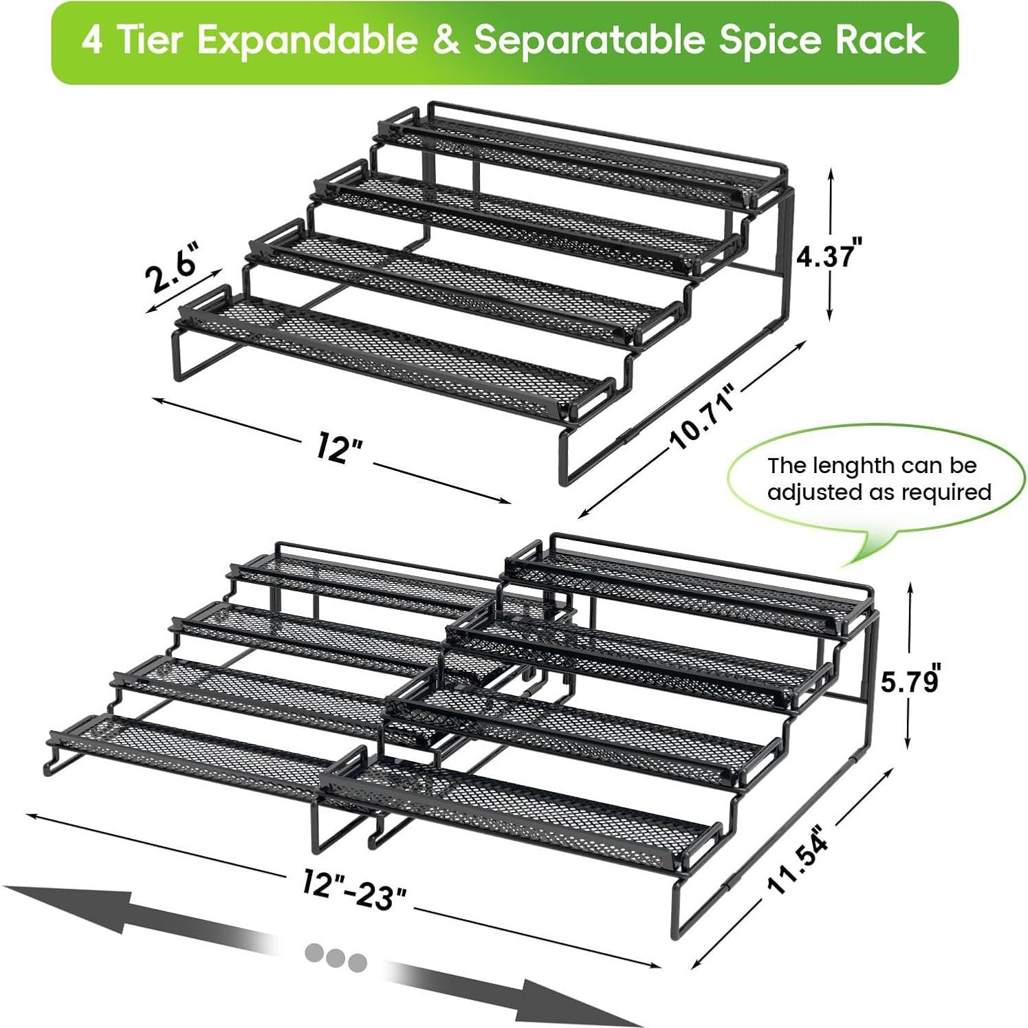 Organizador de especias 4 niveles LUHENPING negro 2 piezas