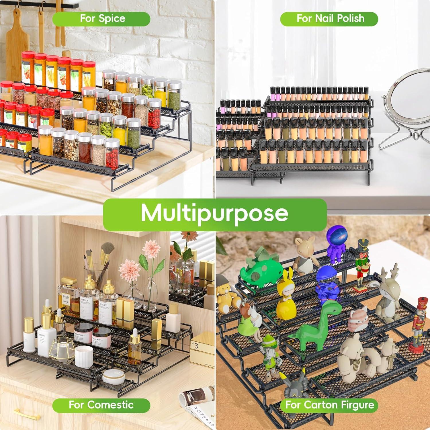 Organizador de especias 4 niveles LUHENPING negro 2 piezas