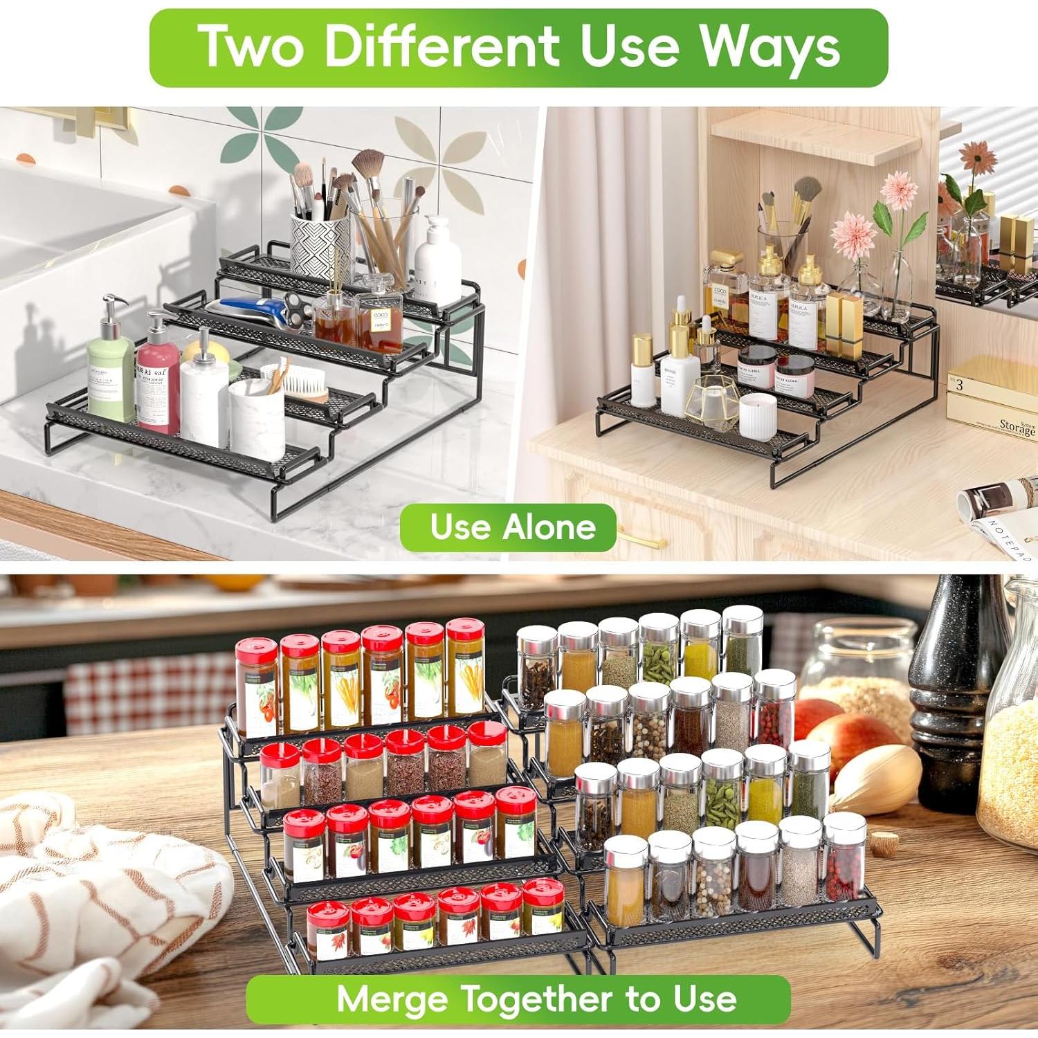 Organizador de especias 4 niveles LUHENPING negro 2 piezas