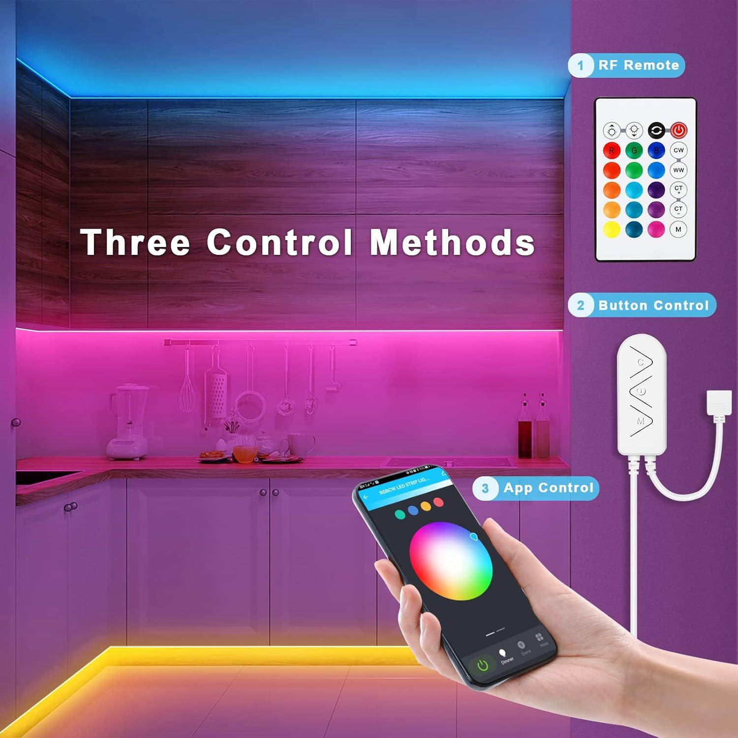 Tiras LED RGBWW Tatazone 5m Bluetooth Ajustable 3000K-6500K