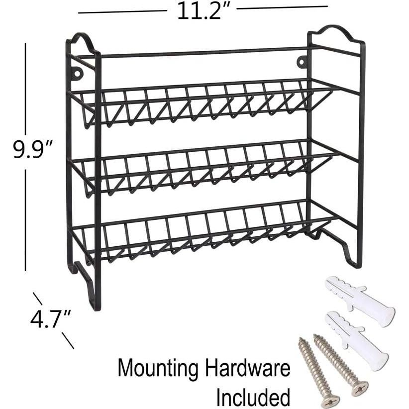 Organizador de Especias SWOMMOLY 18 Frascos Vidrio Negro