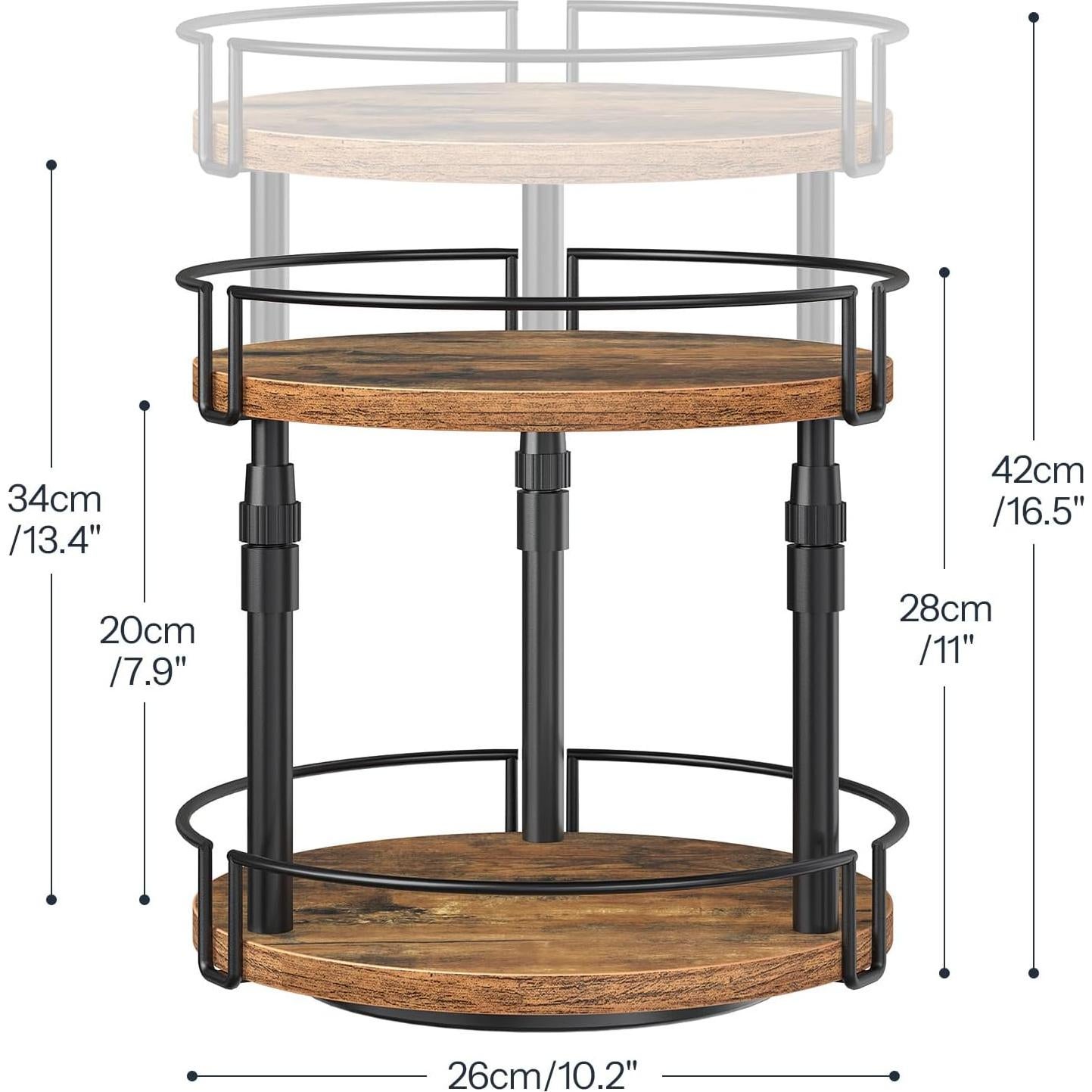 Organizador de Especias HOOBRO Lazy Susan 2 Niveles Ajustable