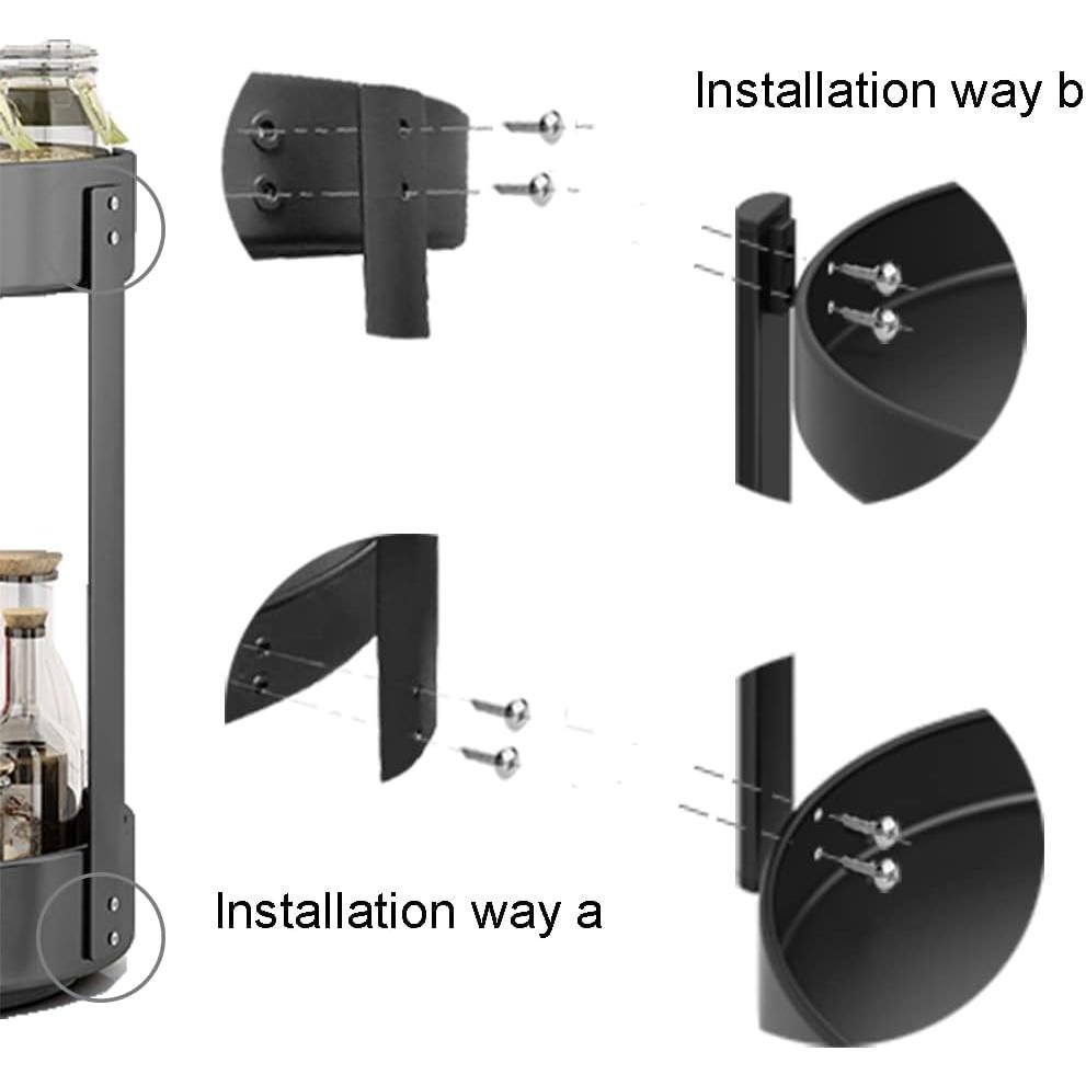 Organizador giratorio de especias Fineget 2 niveles 29.84 cm negro