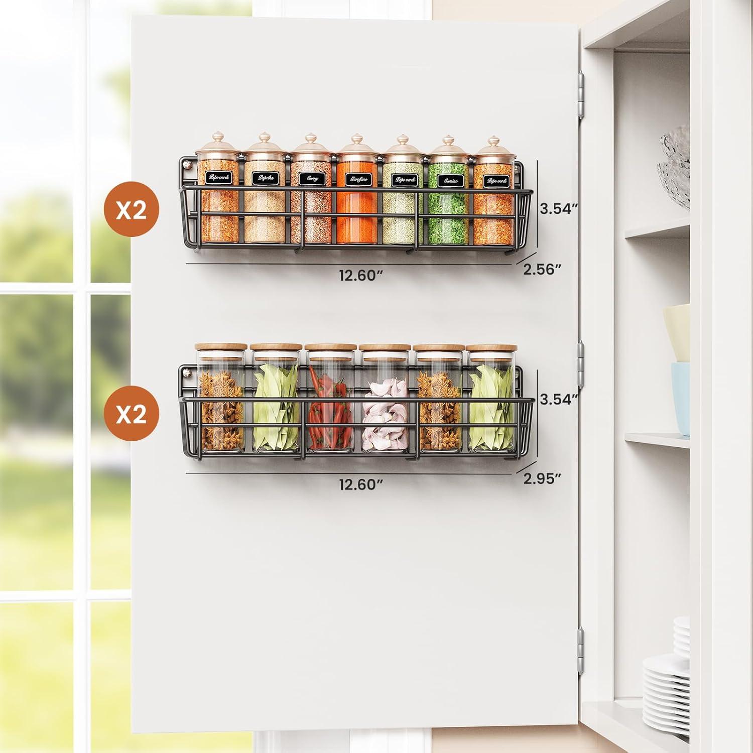 Organizador de Especias Colgante Mystozer 4 Estantes Negro