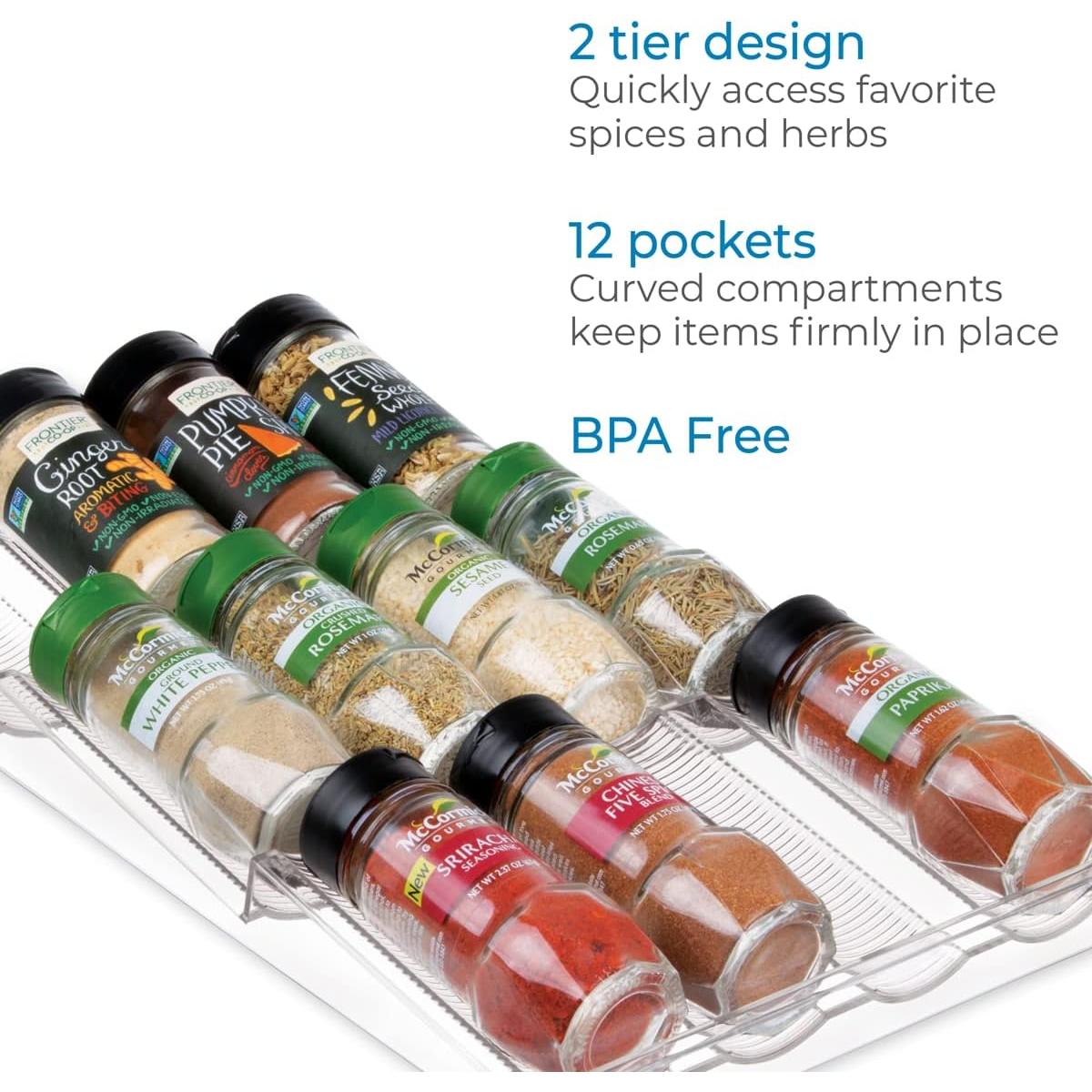 Estante Organizador de Especias iDesign 20,4x39,5cm Transparente