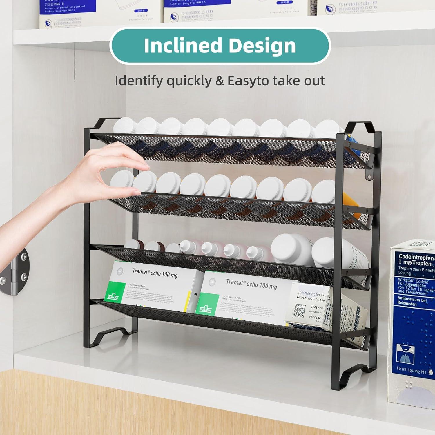 Organizador de Especias 4 Niveles Simple Trending Negro