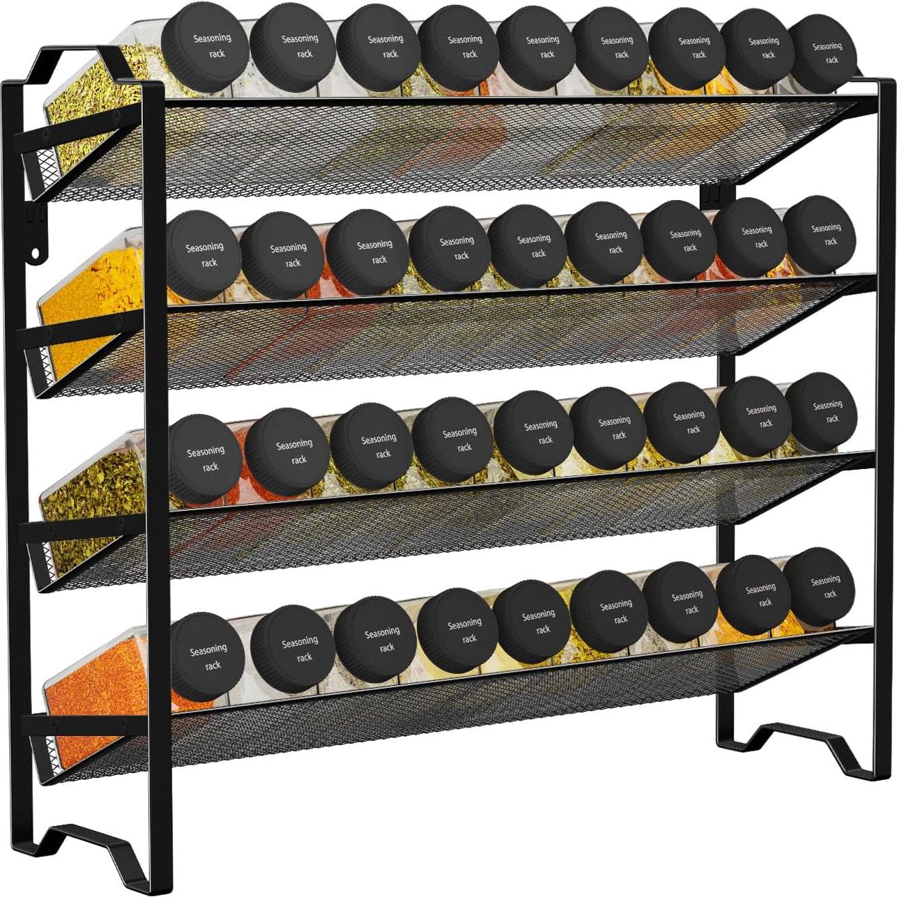 Organizador de Especias 4 Niveles Simple Trending Negro