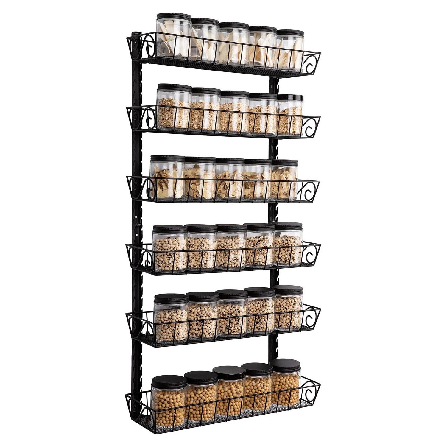 Estante de Especias Ajustable SWOMMOLY 6 Niveles Negro