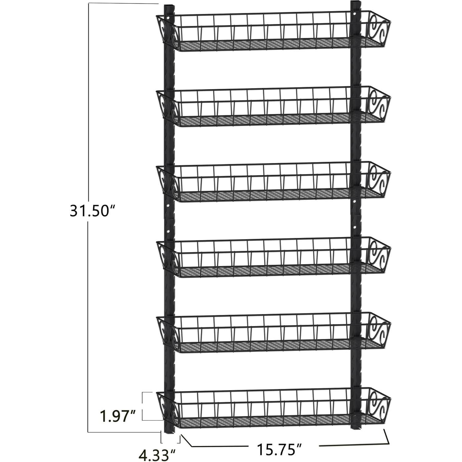 Estante de Especias Ajustable SWOMMOLY 6 Niveles Negro