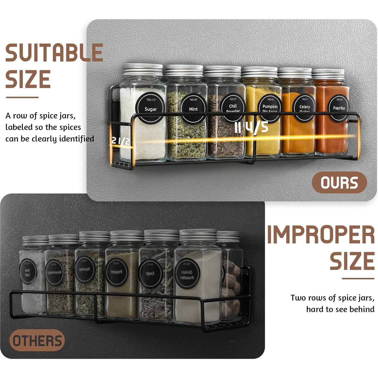 Estante Magnético para Especias VITEVER, 4 Tarros de Vidrio